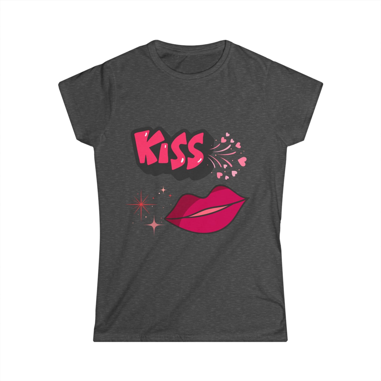 "KISS" Pop Art Women's Tee — Colorful Lips Graphic.  A Fun Vibrant Tee for Valentines Day