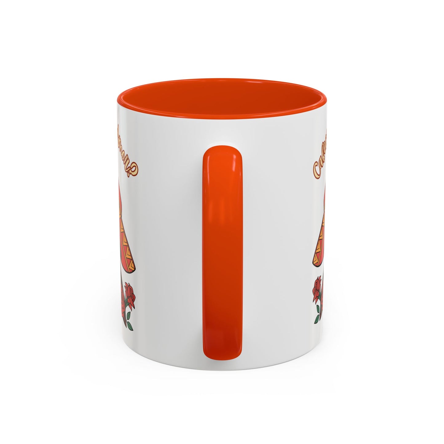 "Cafecito Mi Amor?" -El Hombre, Sugar Skull Style, White Ceramic Mugs with Colorful Accents (11oz/15oz)