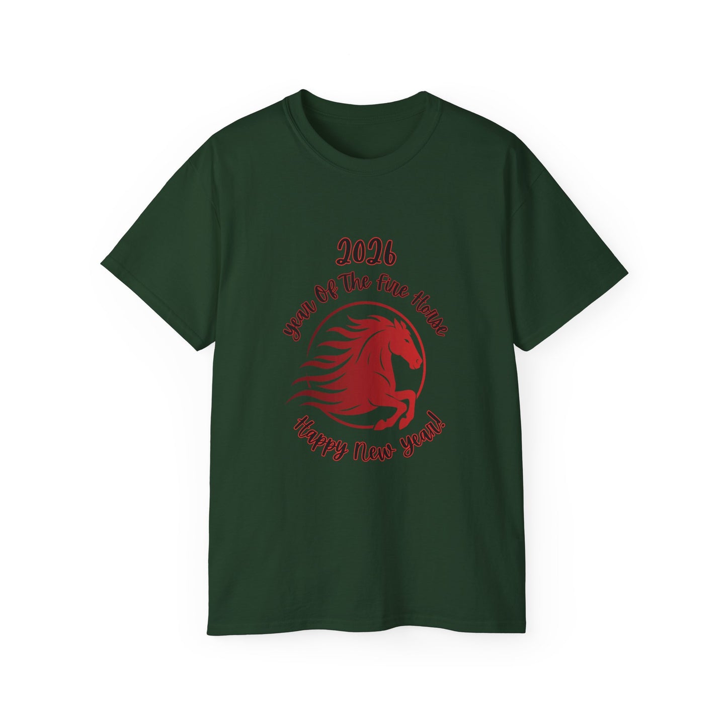 2026 "Year of the Horse" Tee — "Happy New Year" Lunar/ Chinese New Year, Unisex Adult T-Shirt