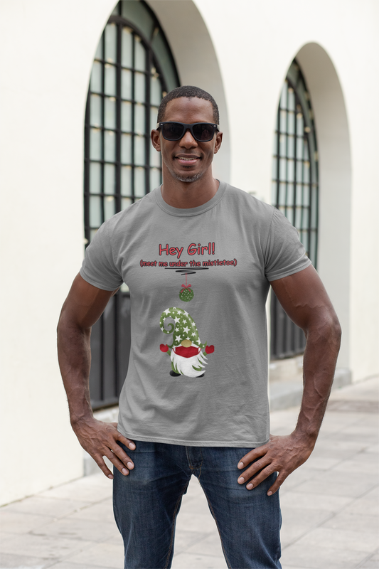 "Hey Girl! Meet Me Under the Mistletoe" Unisex T-Shirt, Funny Christmas Tee,