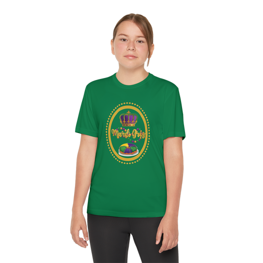 "Mardi Gras King Cake" Youth Tee — Vibrant Parade & Party Shirt!