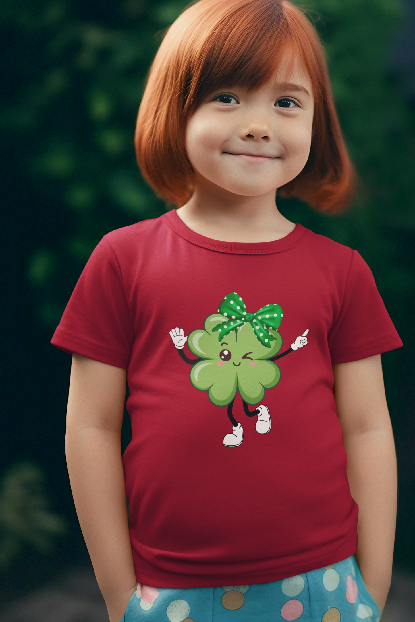 Toddler "Dancing  Shamrock" Tee — A Happy Shamrock Winking  & Dancing With Glee!