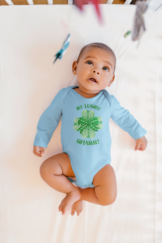 "My Lucky Charm"  Infant Long Sleeve Bodysuit Is Perfect For St. Patrick's Day Or Any Day For That Matter!