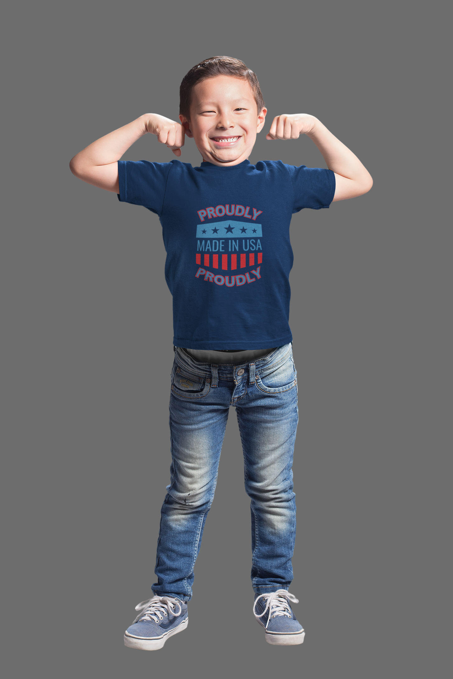 Kids T-Shirt - "Proudly Made in USA" Patriotic Tee for 4th of July & Everyday Wear
