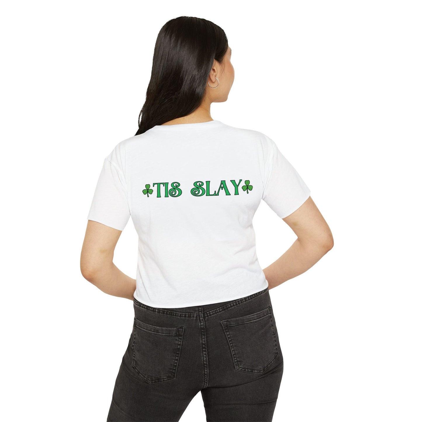 Women's Crop Top — "Tis Slay" St. Patrick's Day Festival Tee