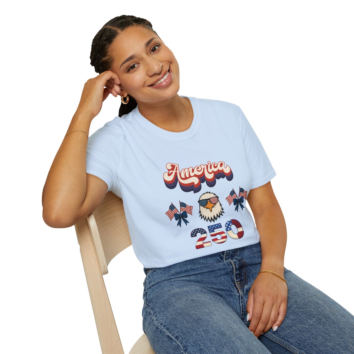Patriotic " Retro Cool America Eagle 250"  Unisex T-Shirt