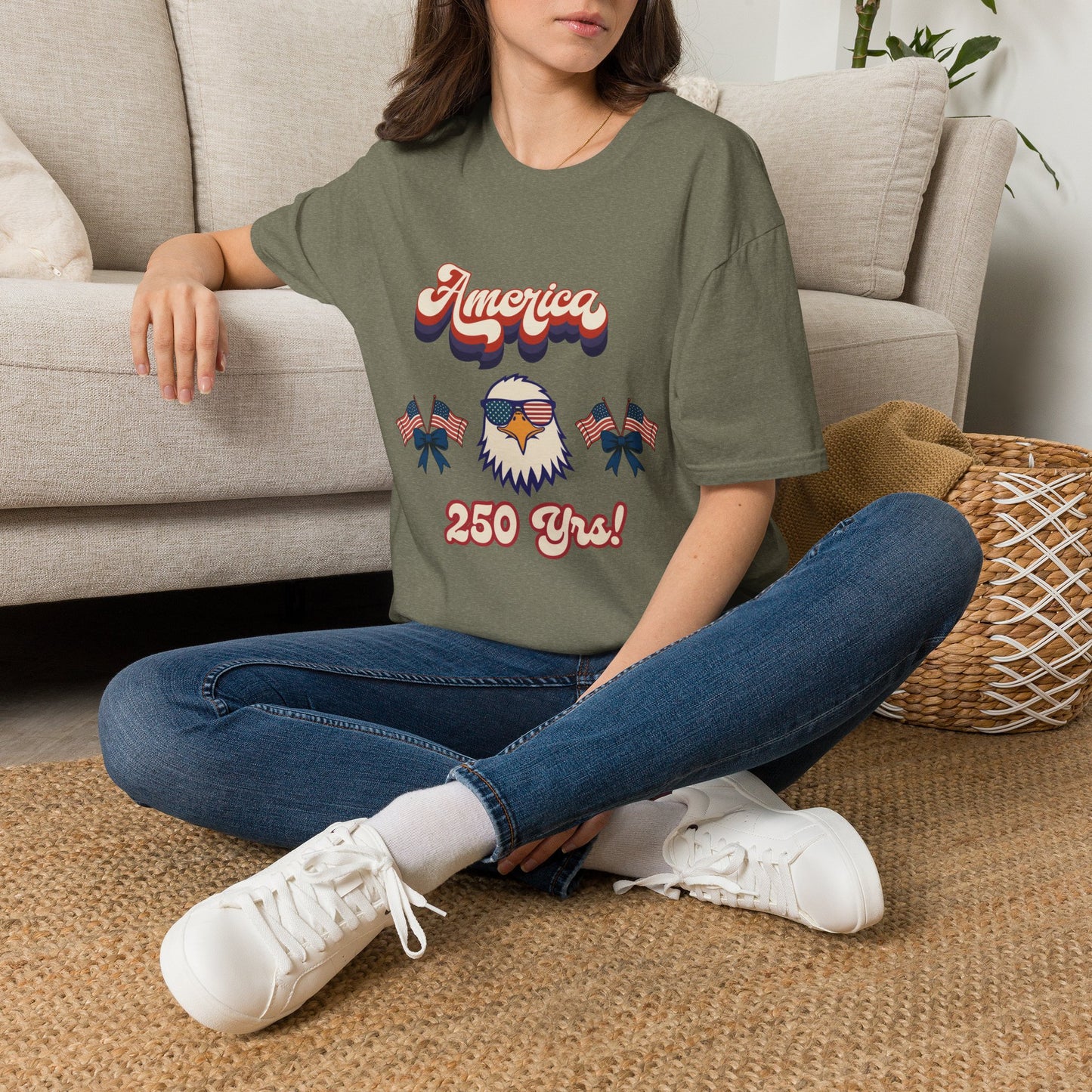 Retro Eagle 4th of July Patriotic T-Shirt — America 250 Years Tee