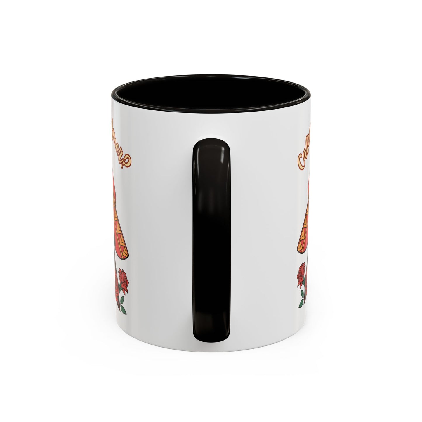 "Cafecito Mi Amor?" -El Hombre, Sugar Skull Style, White Ceramic Mugs with Colorful Accents (11oz/15oz)