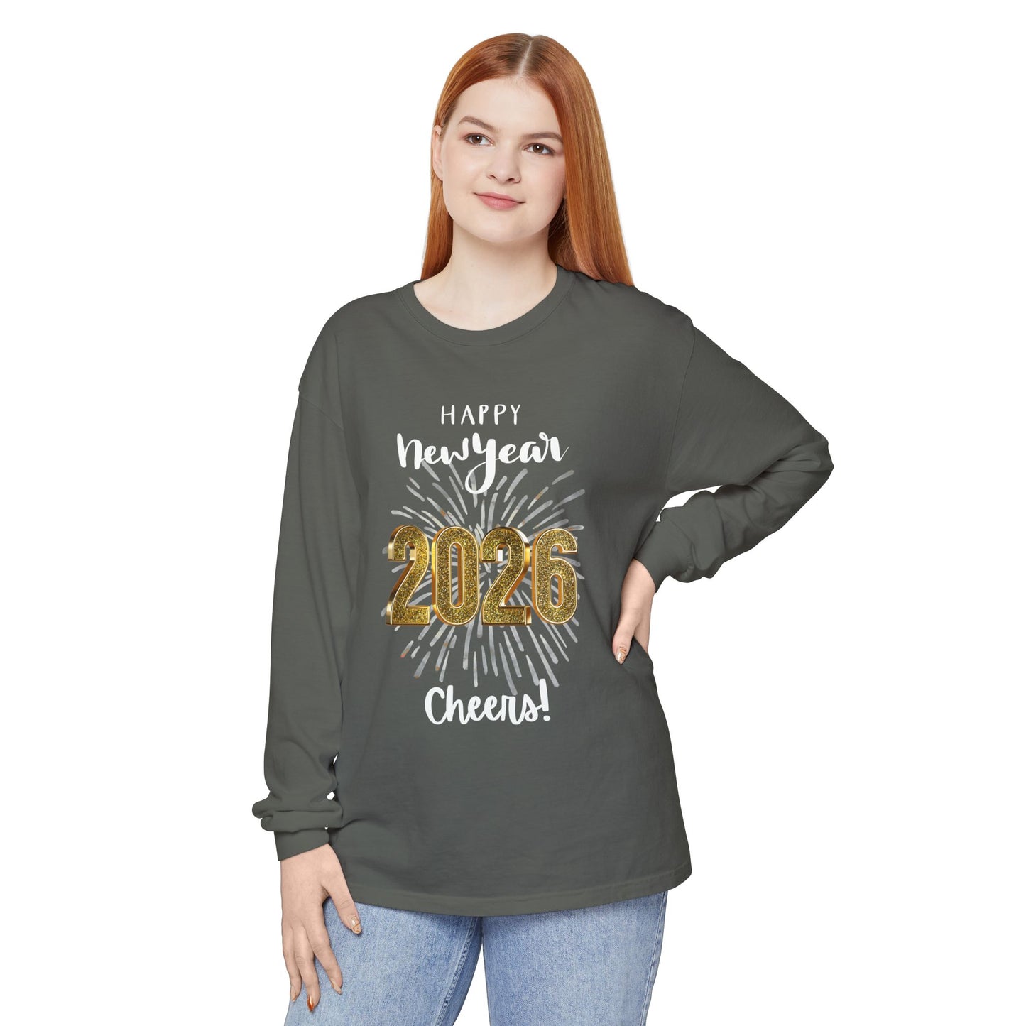 "2026 Happy New Year-Cheers!" Unisex Long Sleeve Tee