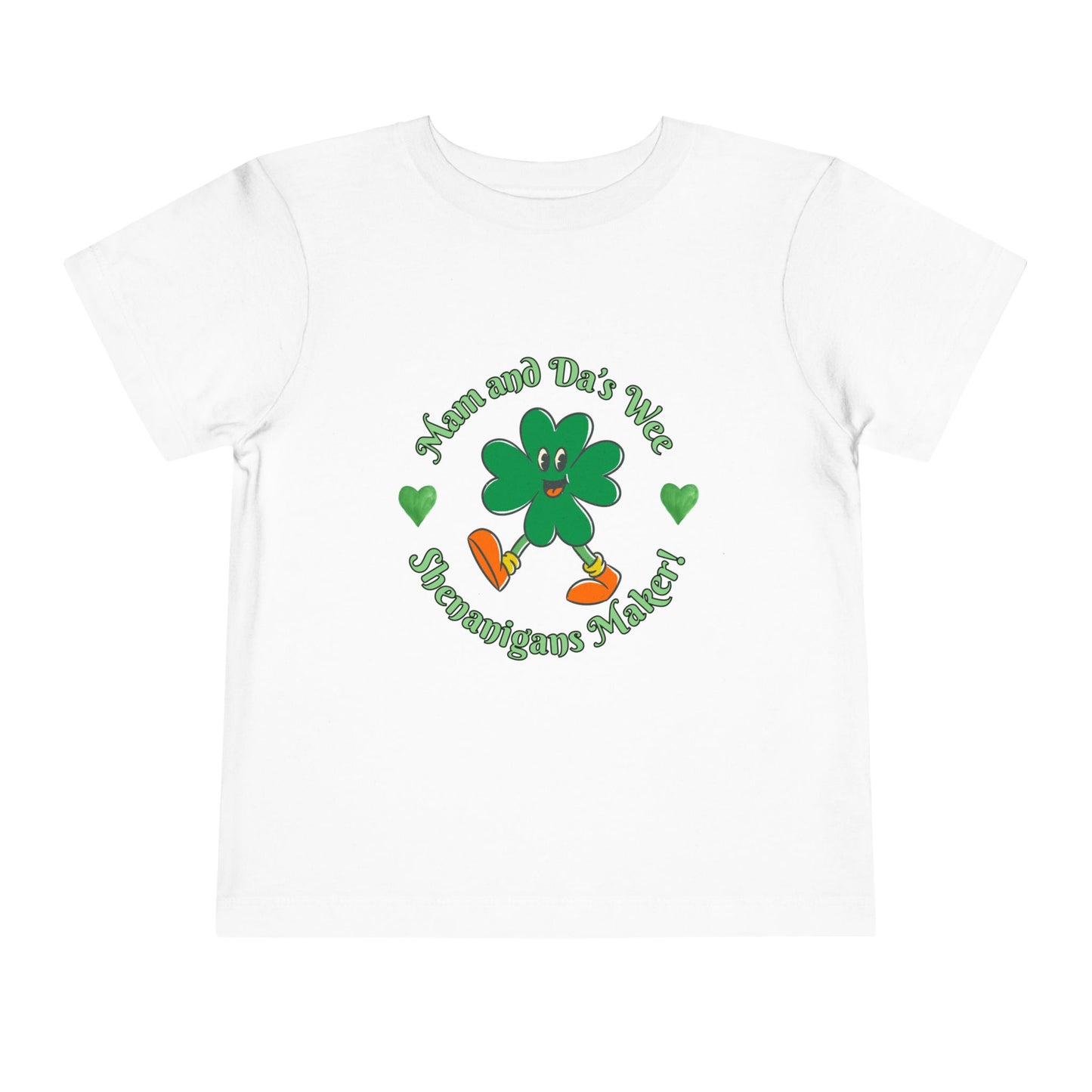 Toddler Tee — "Mam And Da's Wee Shenanigan's Maker" Shamrock St. Patrick’s Day Shirt