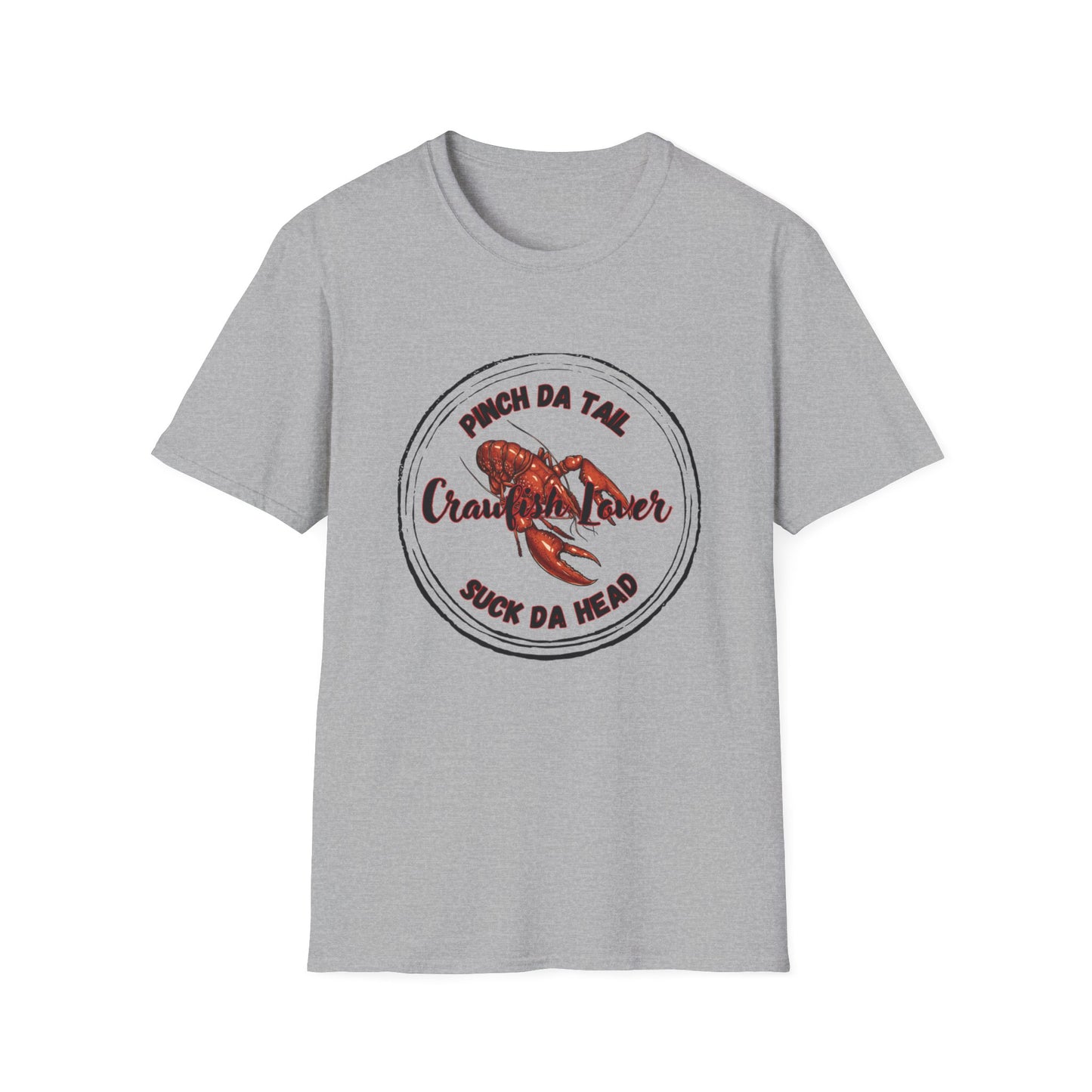 Crawfish Lover T-Shirt — “Pinch Da Tail, Suck Da Head” Cajun Seafood Shirt