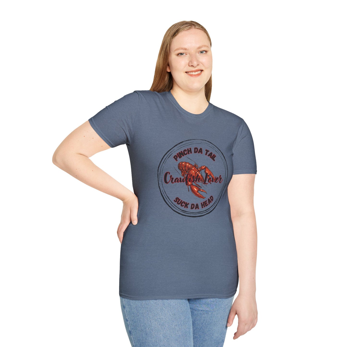 Crawfish Lover T-Shirt — “Pinch Da Tail, Suck Da Head” Cajun Seafood Shirt