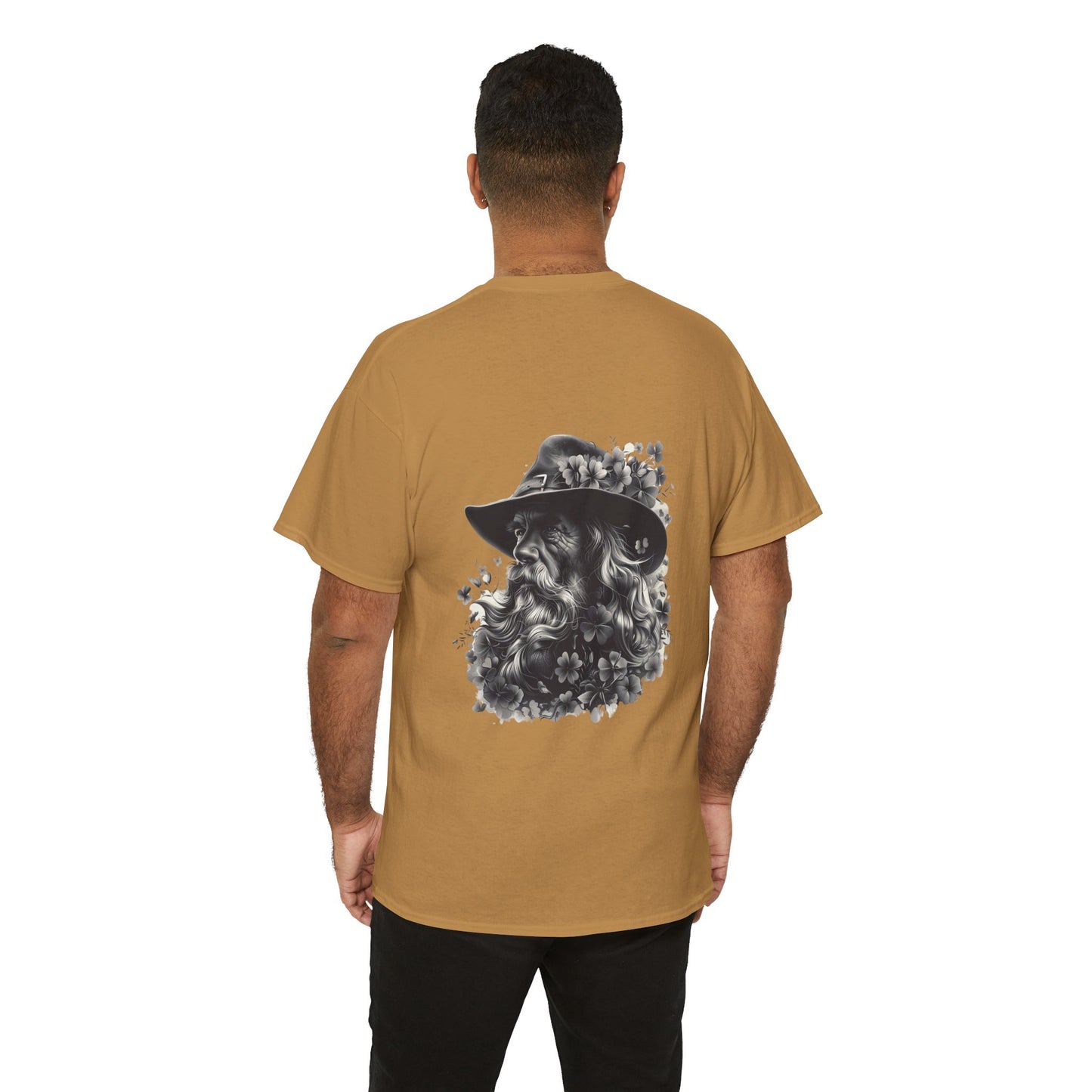 "Irish Shamrock Blessing" Unisex Heavy Cotton T-Shirt — Front & Back Design Graphic-  Great For St .Patrick's Day!