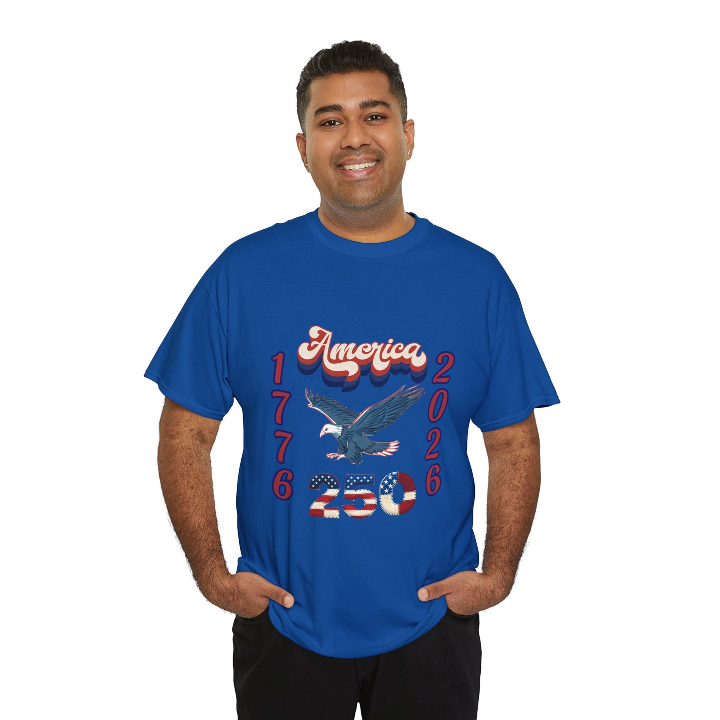 "America 1776-2026" Patriotic Eagle, Unisex Heavy Cotton T-Shirt — Our 250 YR. Celebration Tee!