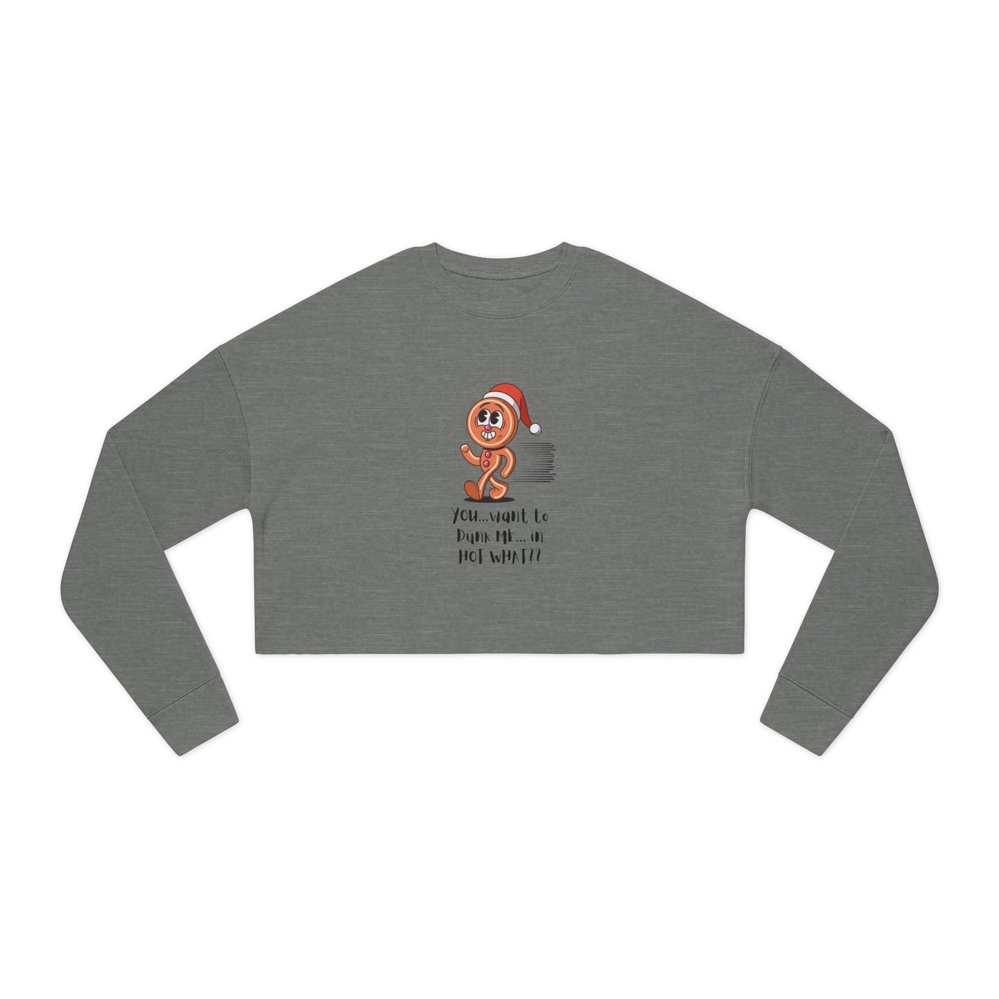 "Running Gingerbread Man" Women's Cropped Sweatshirt