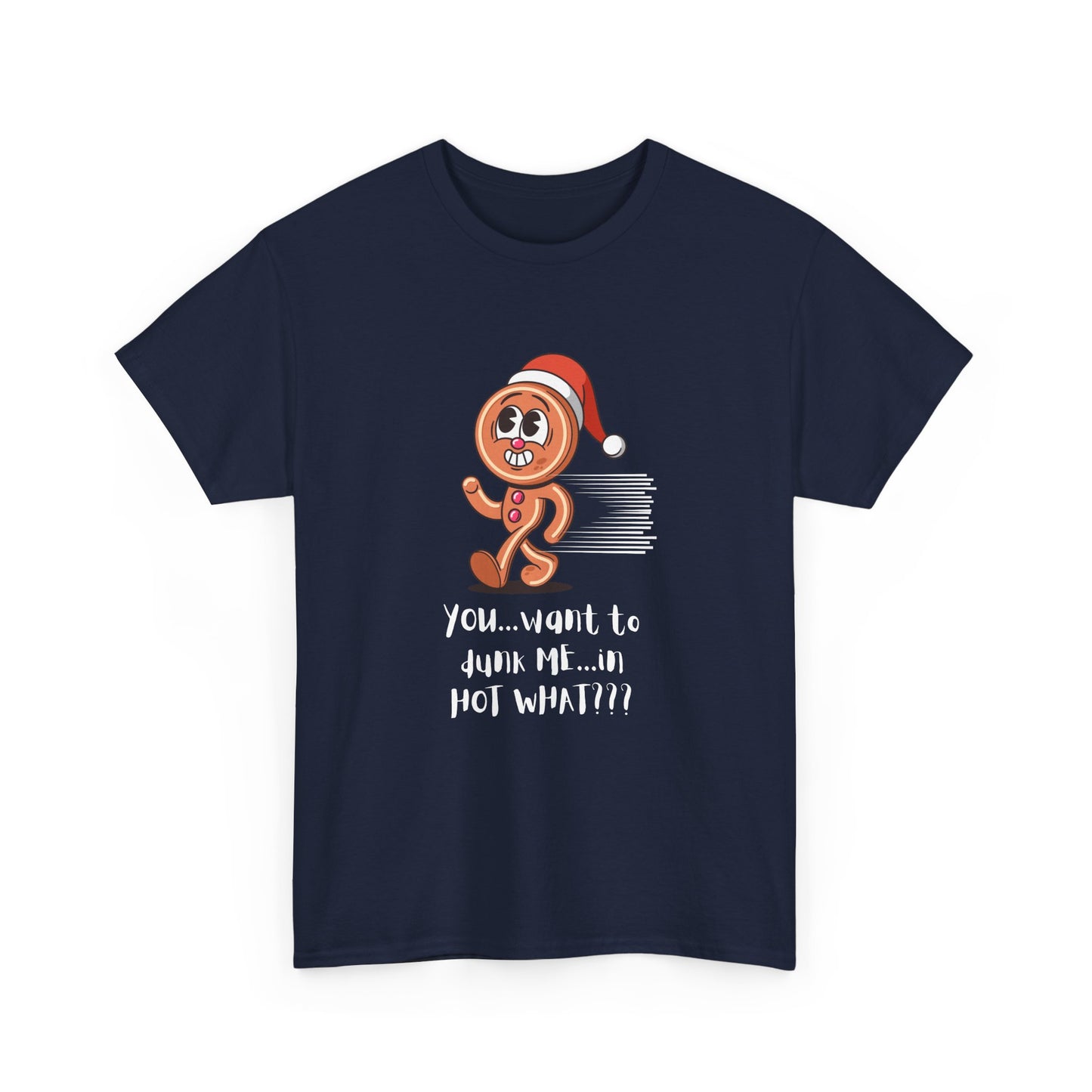 "Running Gingerbread Man" Unisex Heavy Cotton Tee
