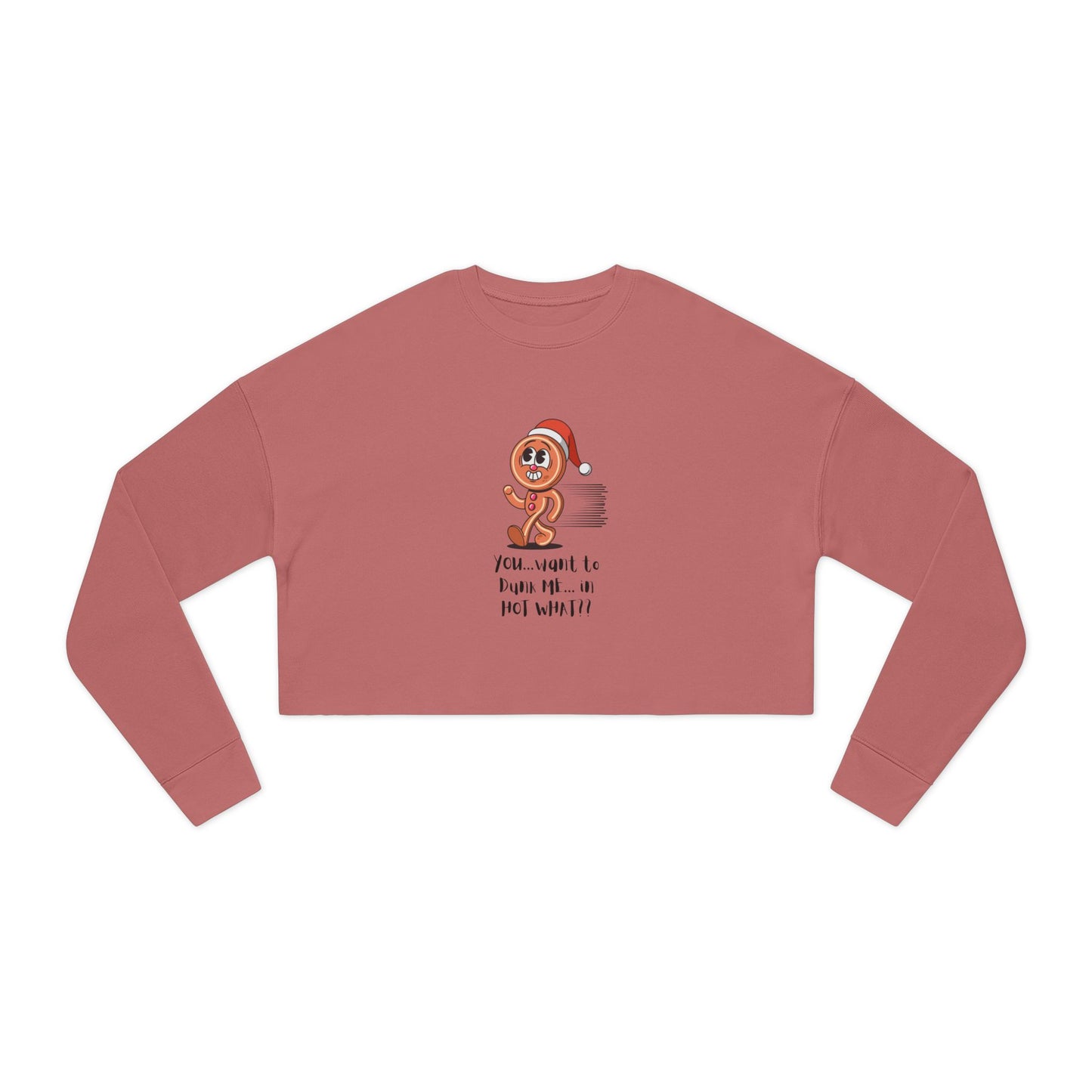 "Running Gingerbread Man" Women's Cropped Sweatshirt