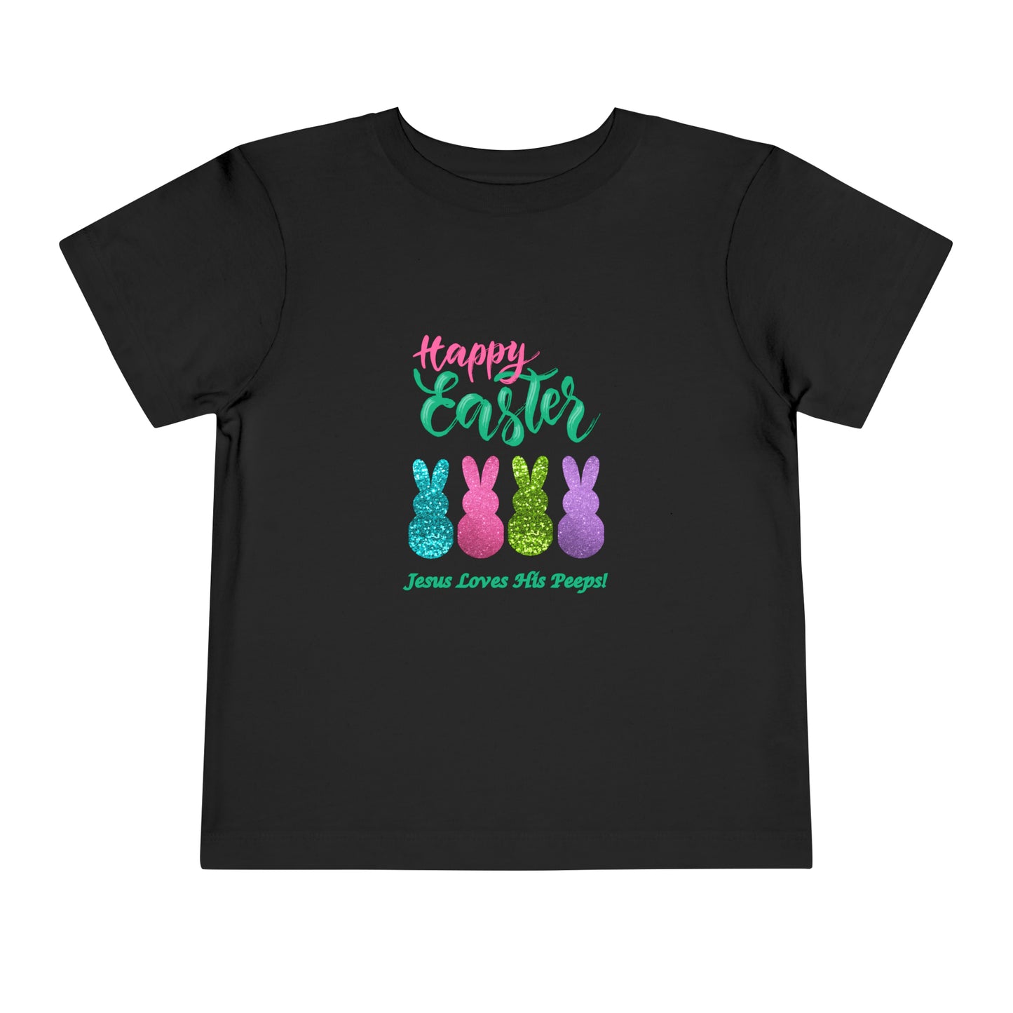 'Happy Easter-Jesus Loves His Peeps!" Toddler Short Sleeve Tee