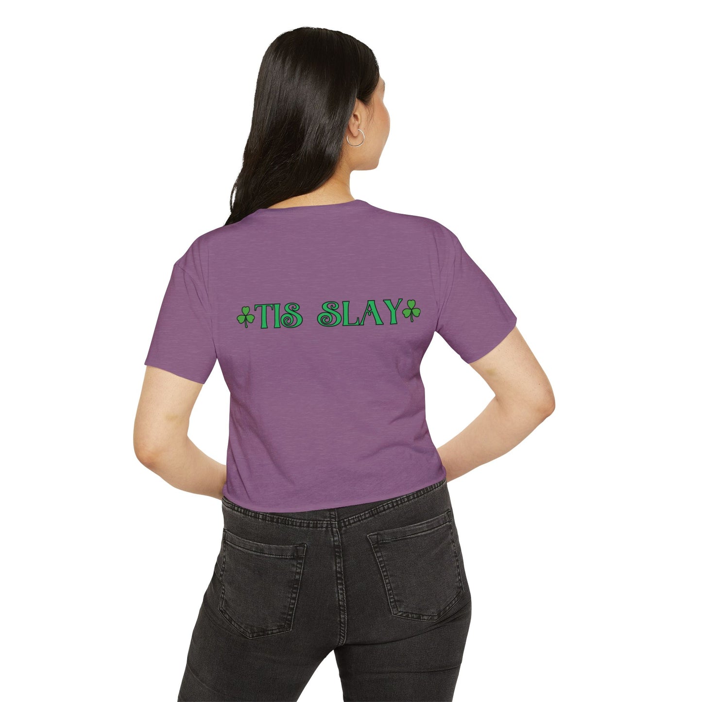 Women's Crop Top — "Tis Slay" St. Patrick's Day Festival Tee