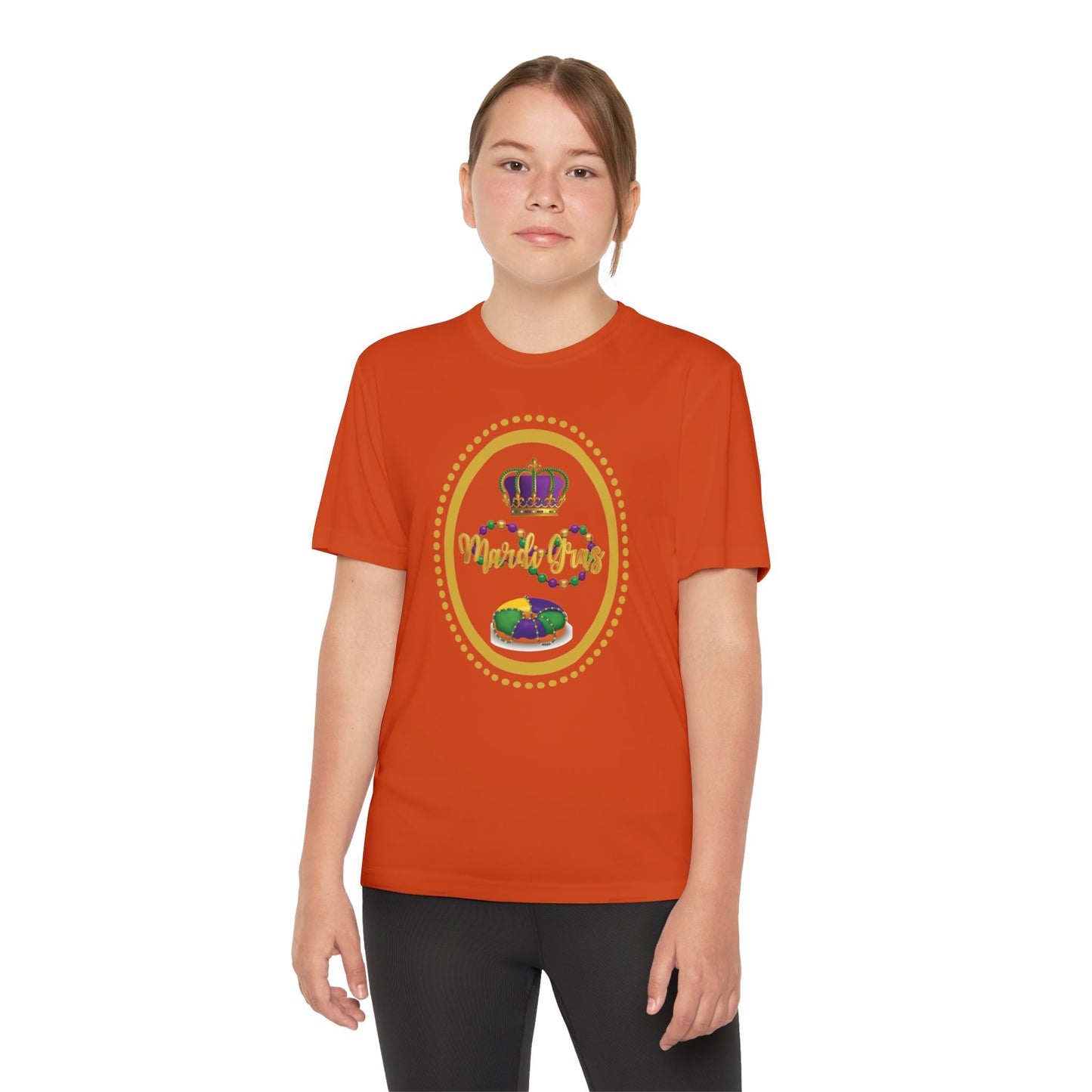 "Mardi Gras King Cake" Youth Tee — Vibrant Parade & Party Shirt!