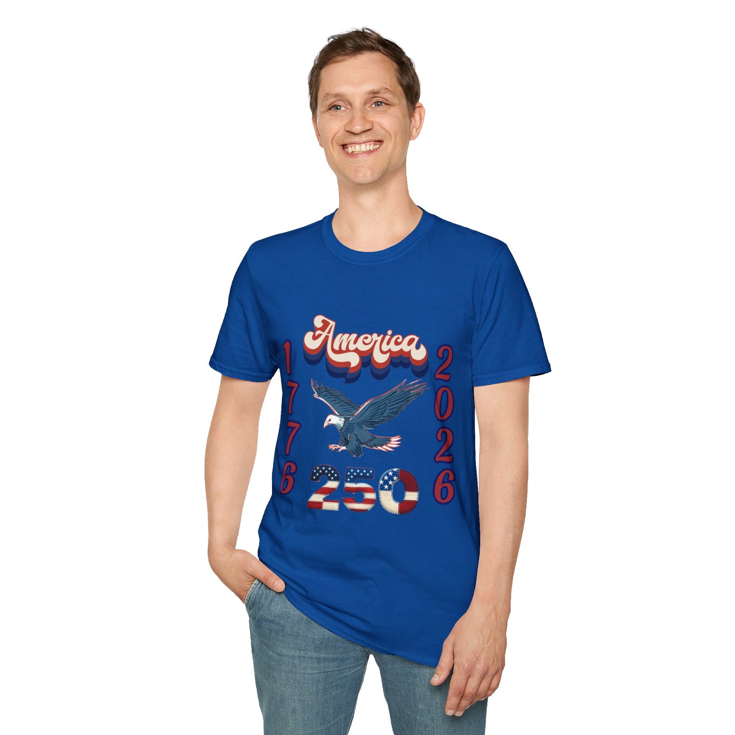 America 1776–2026 Patriotic T-Shirt — Soaring Eagle & Retro Script ,250th Anniversary Tee