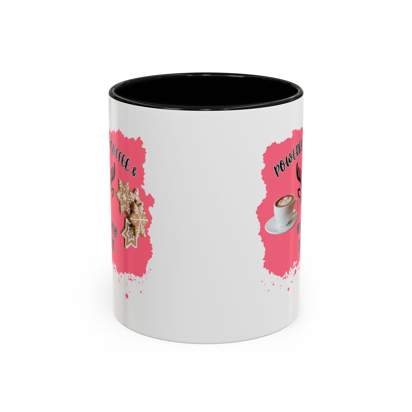 "Powered By Coffee & Christmas Spirit!" Accent Coffee Mug (11oz & 15oz)