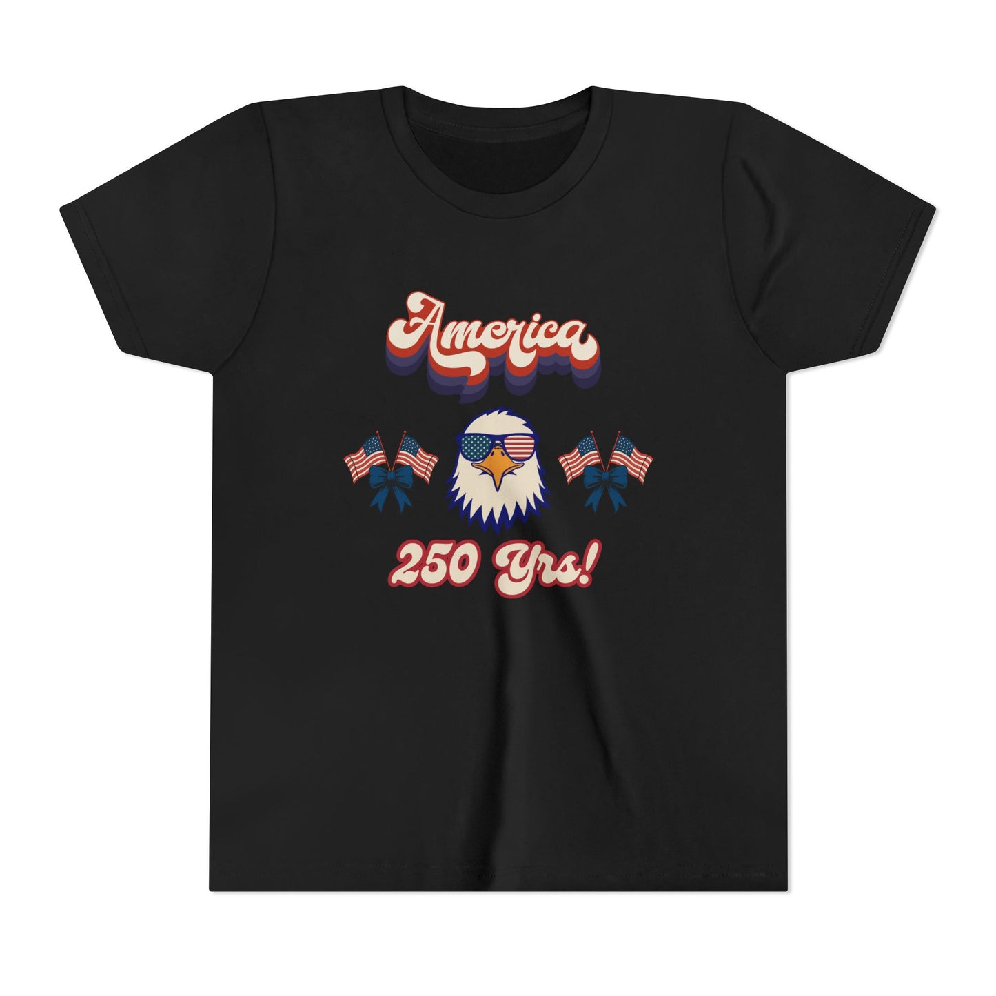 Youth Tee — Retro "America 250 yrs!" Eagle Independence Day T-Shirt