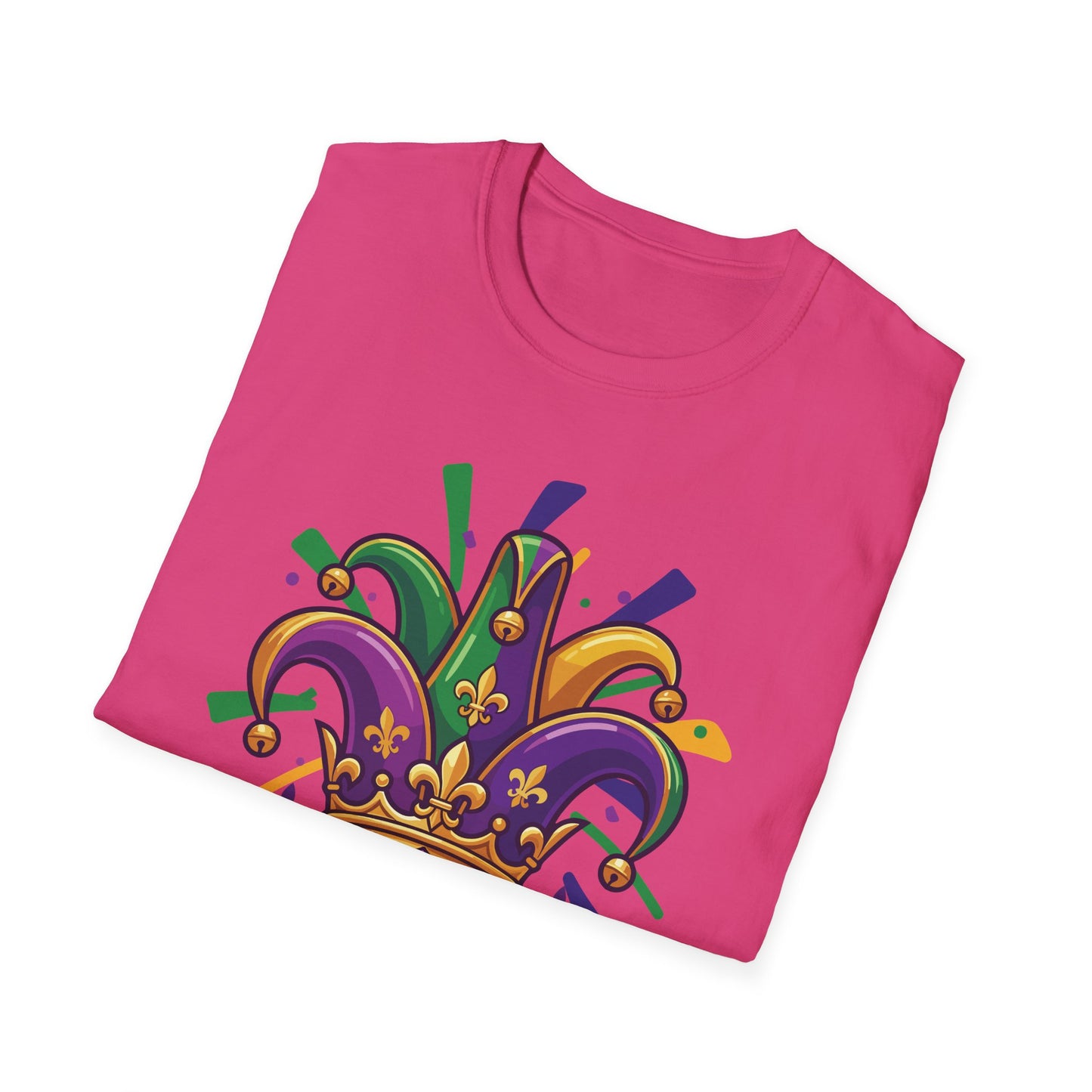 "Mardi Gras Jester Crown" T-Shirt — Colorful, Festive Tee To Wear Alone Or Layered Under A Jacket While Enjoying The Festivities!