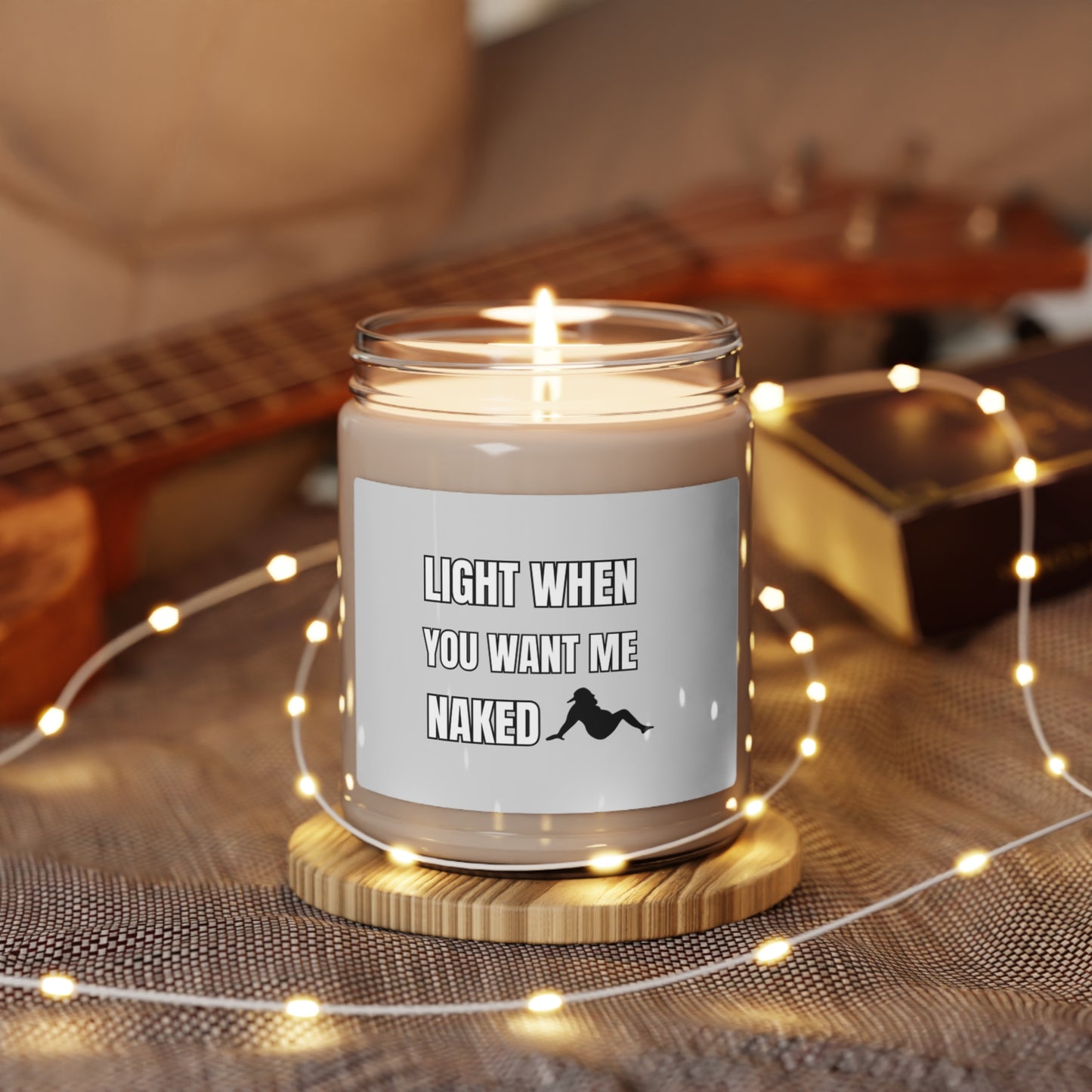 "Reclining Dad Bod-Gray Label" Design  9 oz Scented Soy Candle