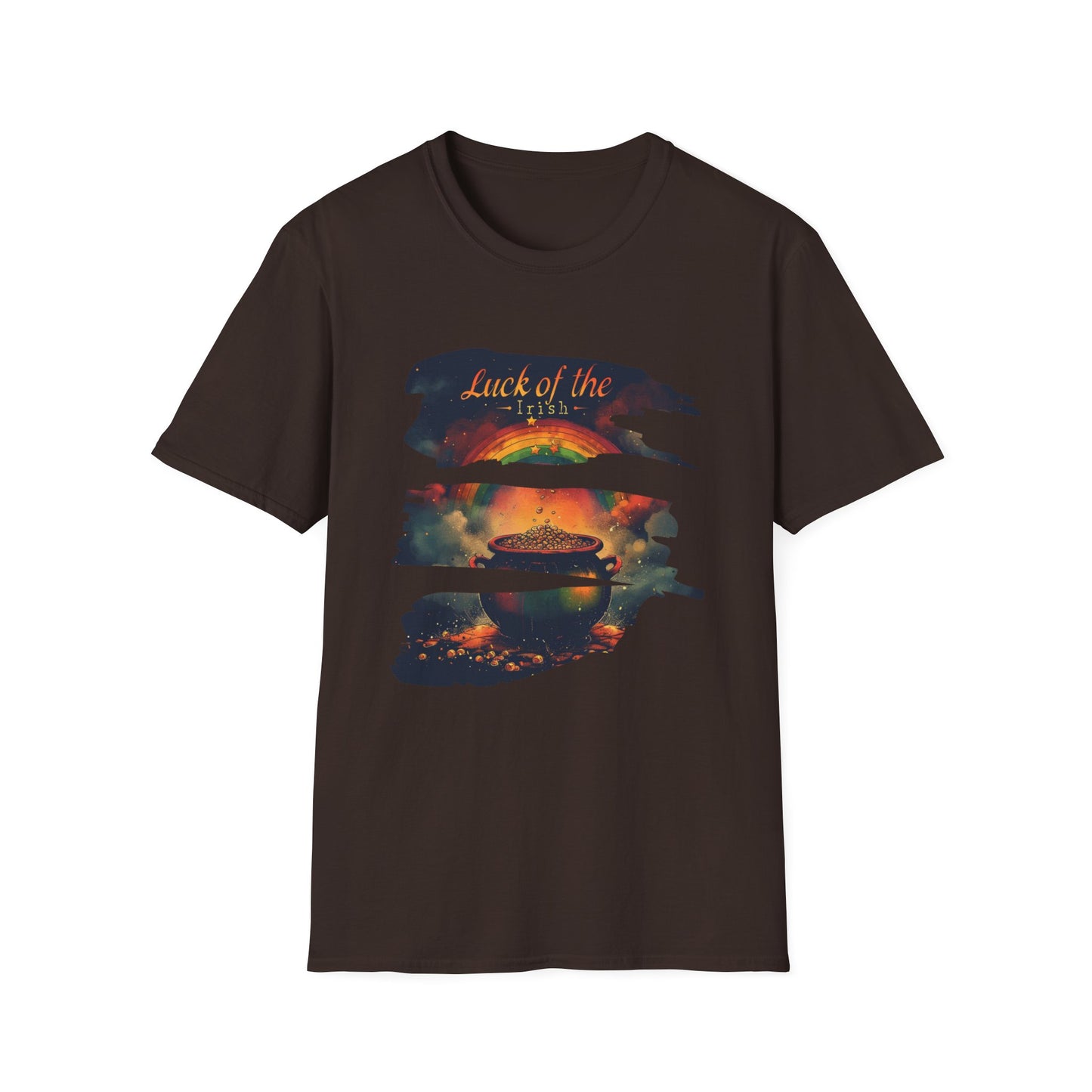 "Luck of the Irish"  Unisex Lightweight Cotton T-Shirt — Featuring An "Avant Garde" Rendition Of The Pot Of Gold At The End Of The Rainbow!