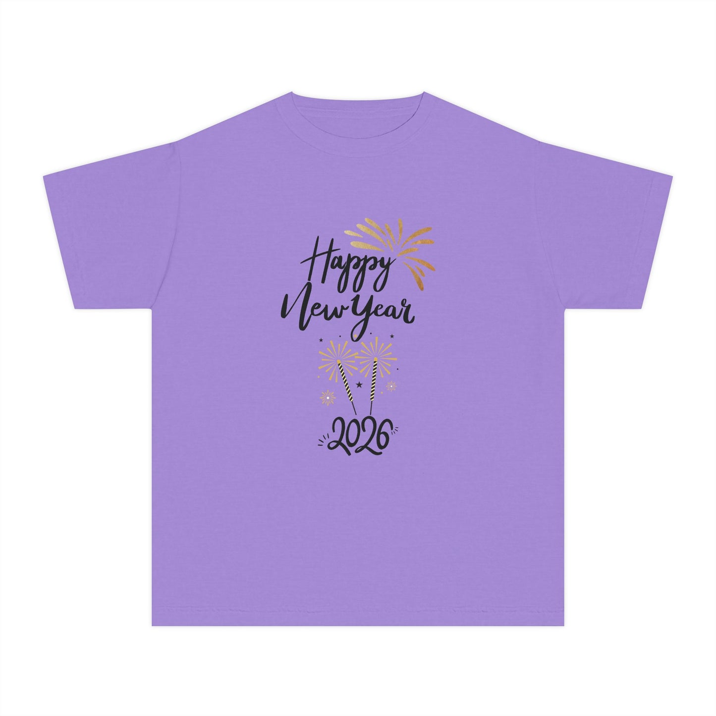 Happy New Year 2026 Youth Tee — Kids' Fireworks Celebration T-Shirt They Will Love To Wear On That Special Day!