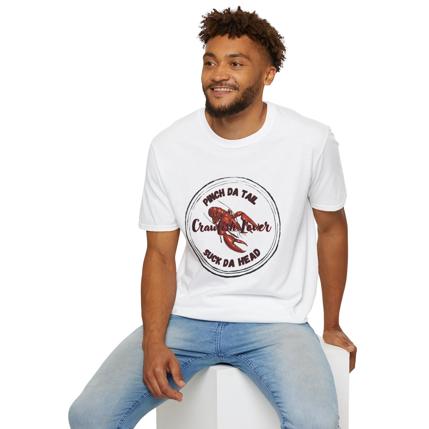Crawfish Lover T-Shirt — “Pinch Da Tail, Suck Da Head” Cajun Seafood Shirt