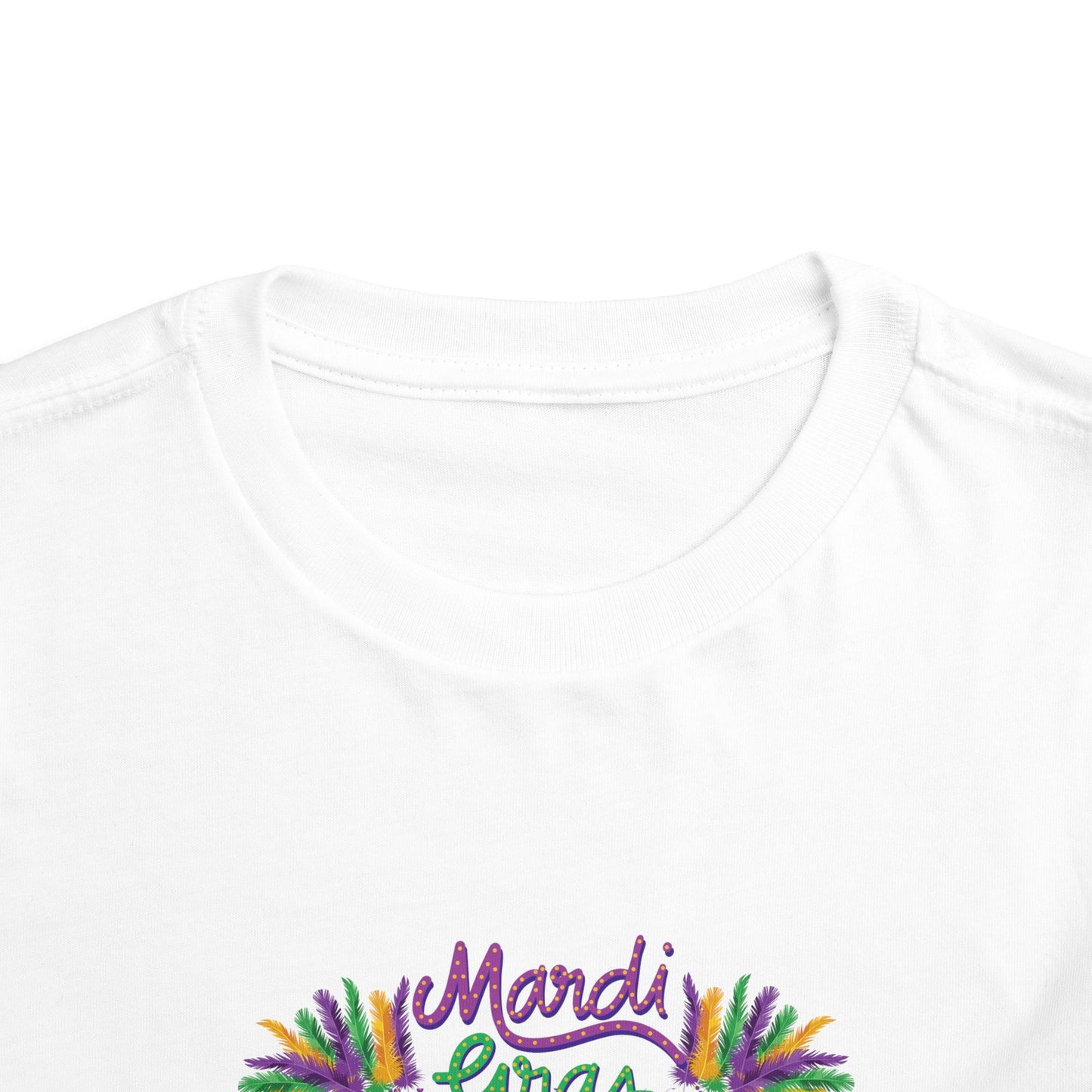 "Mardi Gras Crawfish" Toddler Short Sleeve Tee — Festive Masked Crawfish in Purple, Green & Gold!