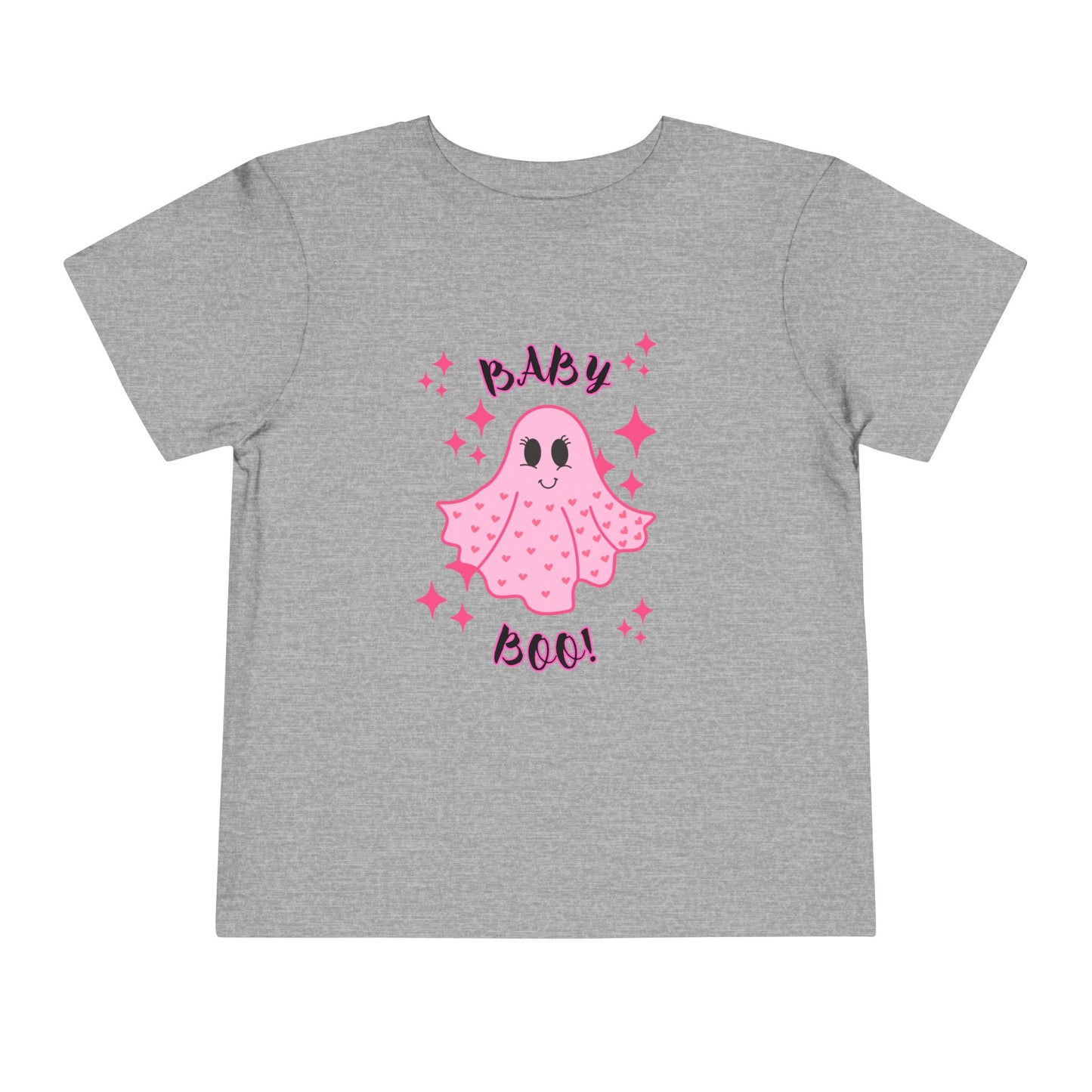 "Baby Boo-Starry Ghost"-Pink Toddler Ghost Tee - Adorable Baby Boo Shirt for Halloween!