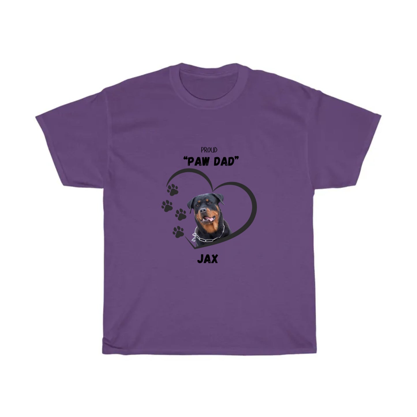 "PAW DAD" Rottweiler Personalized Heavy Cotton Tee