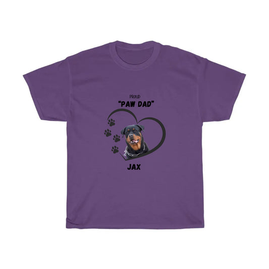 "PAW DAD" Rottweiler Personalized Heavy Cotton Tee