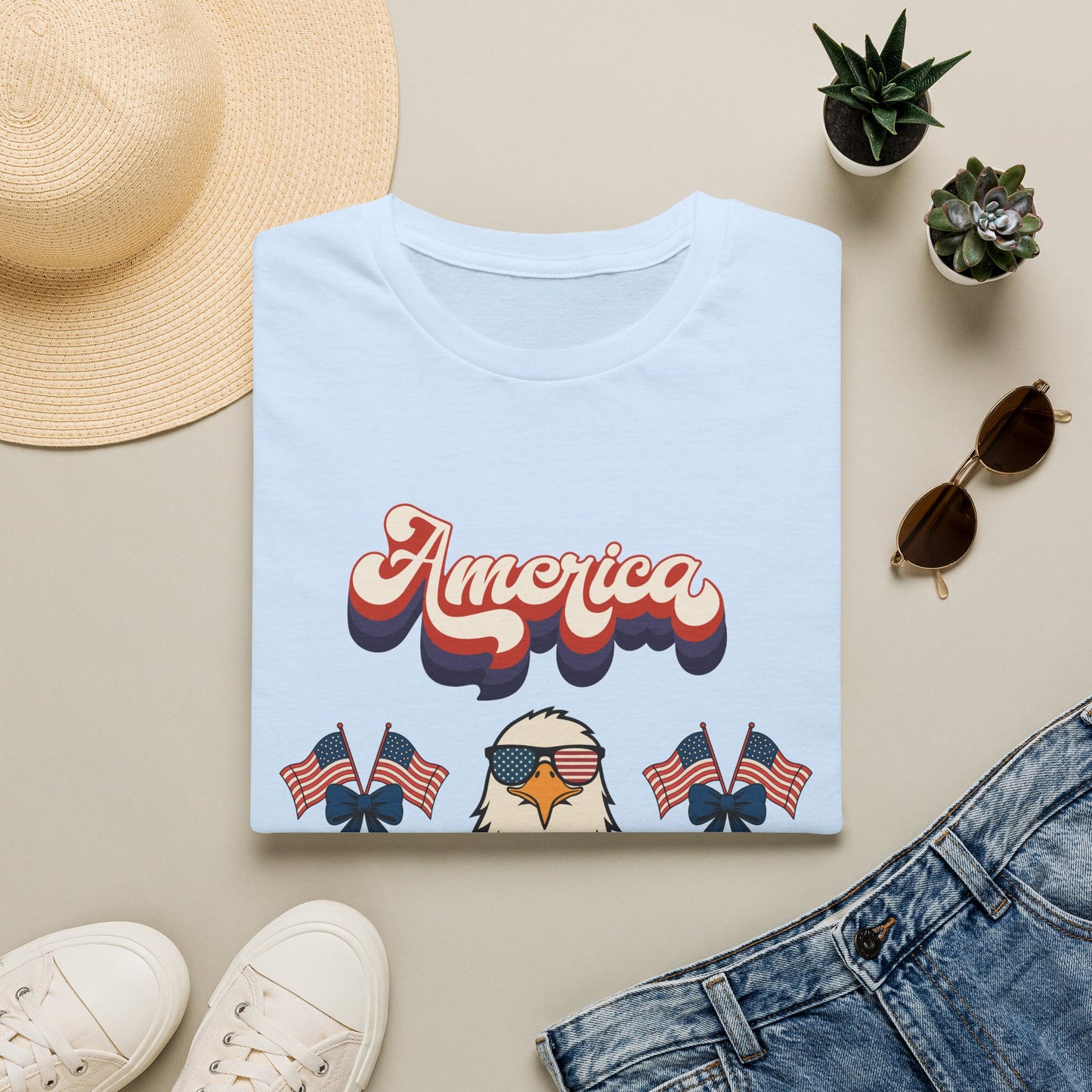 Patriotic " Retro Cool America Eagle 250"  Unisex T-Shirt