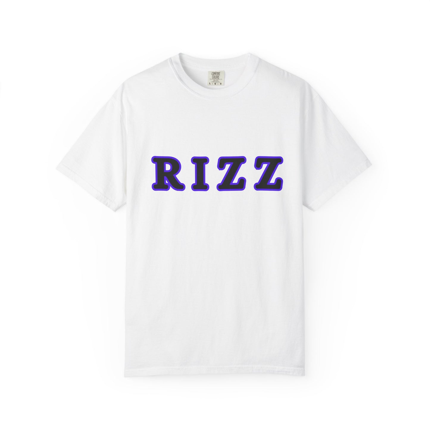 "RIZZ"  our custom designed Unisex T-shirt  with front and back graphics. A Trendy Acronym Tee that is sure to get attention!