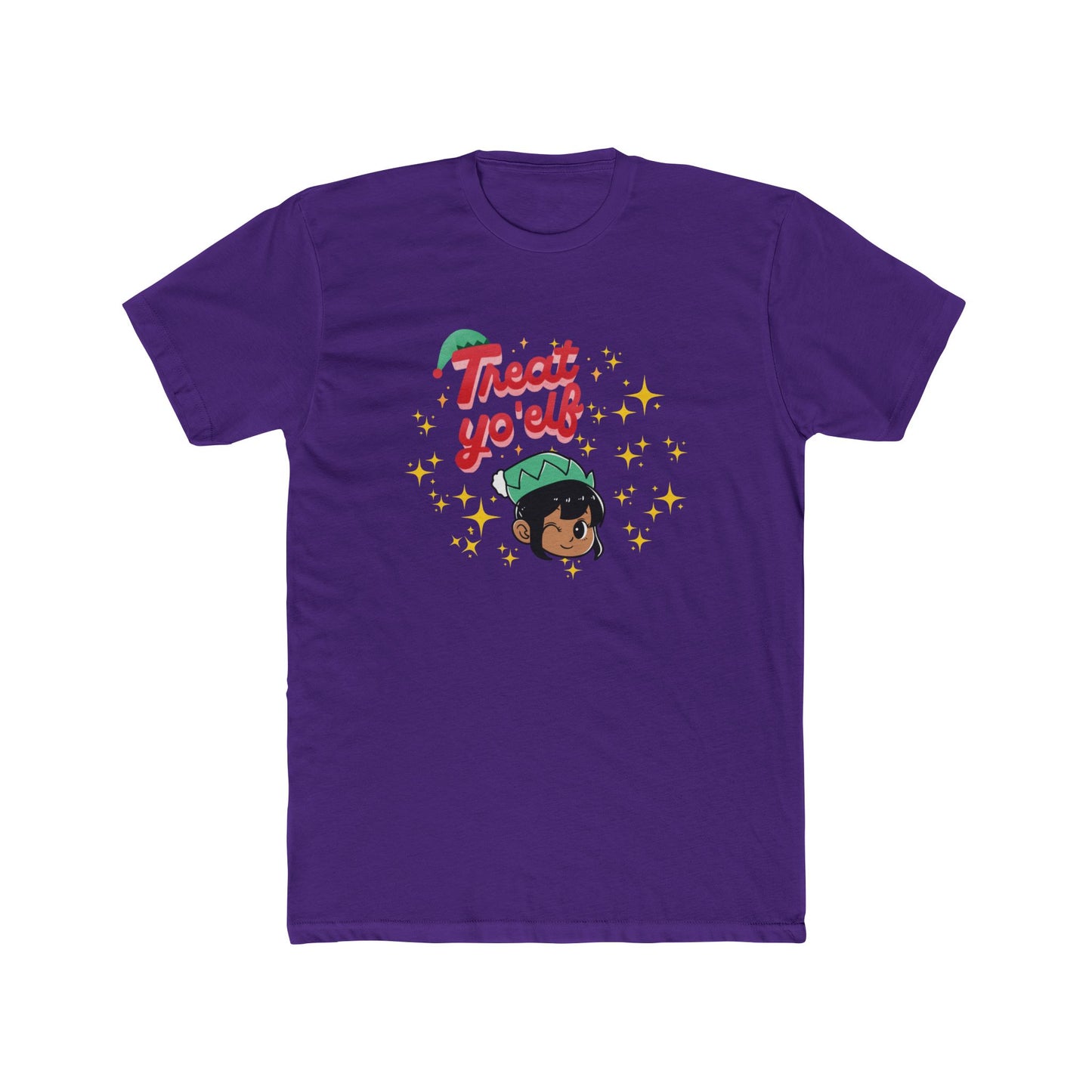 Treat Yo’Elf Ladies Christmas T‑Shirt — Cute& Sassy Elf Graphic Holiday Tee