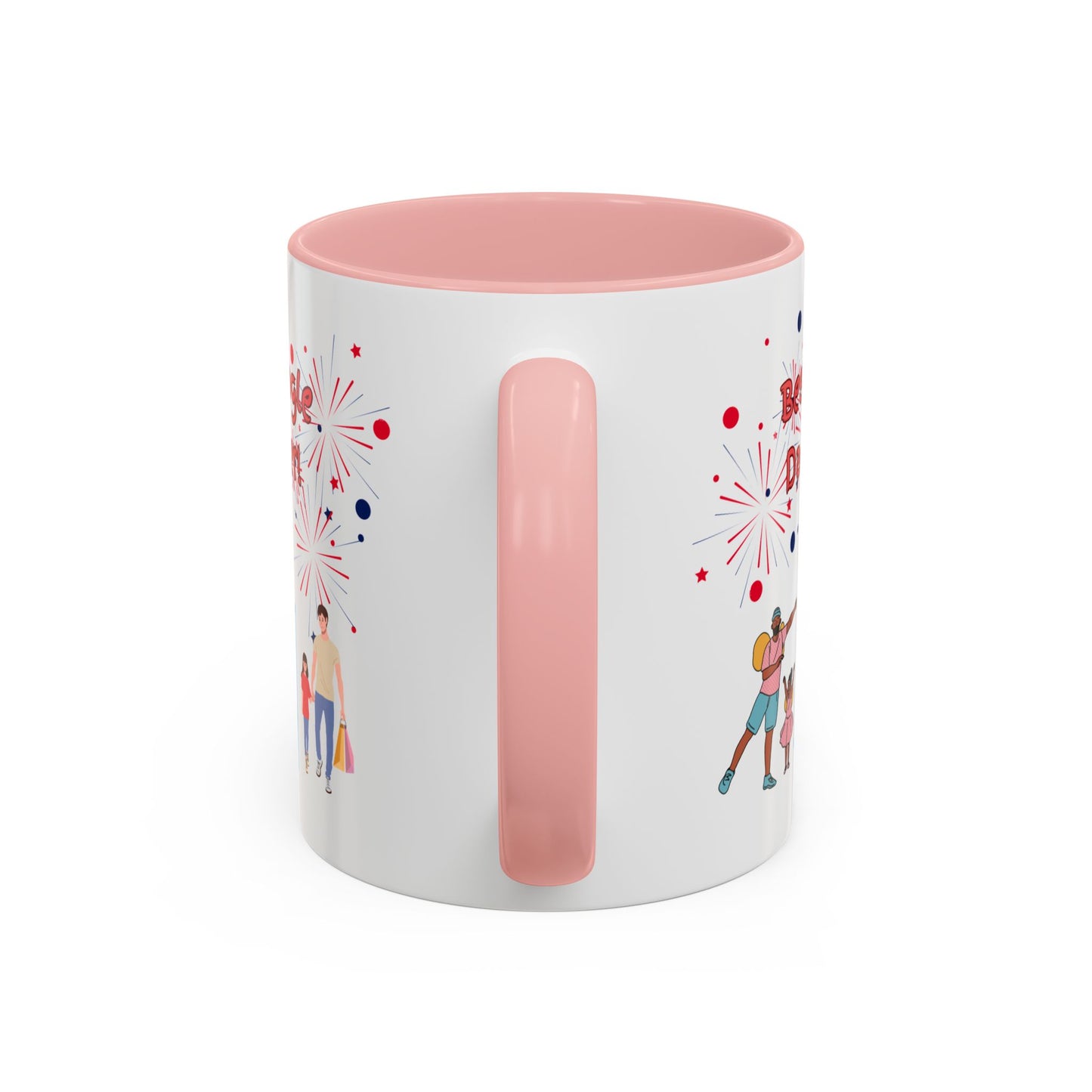 "Best Single Dad Ever" White Ceramic Coffee Mug With Colorful Accents — Amusement Park Family Design in 11oz and 15oz sizes