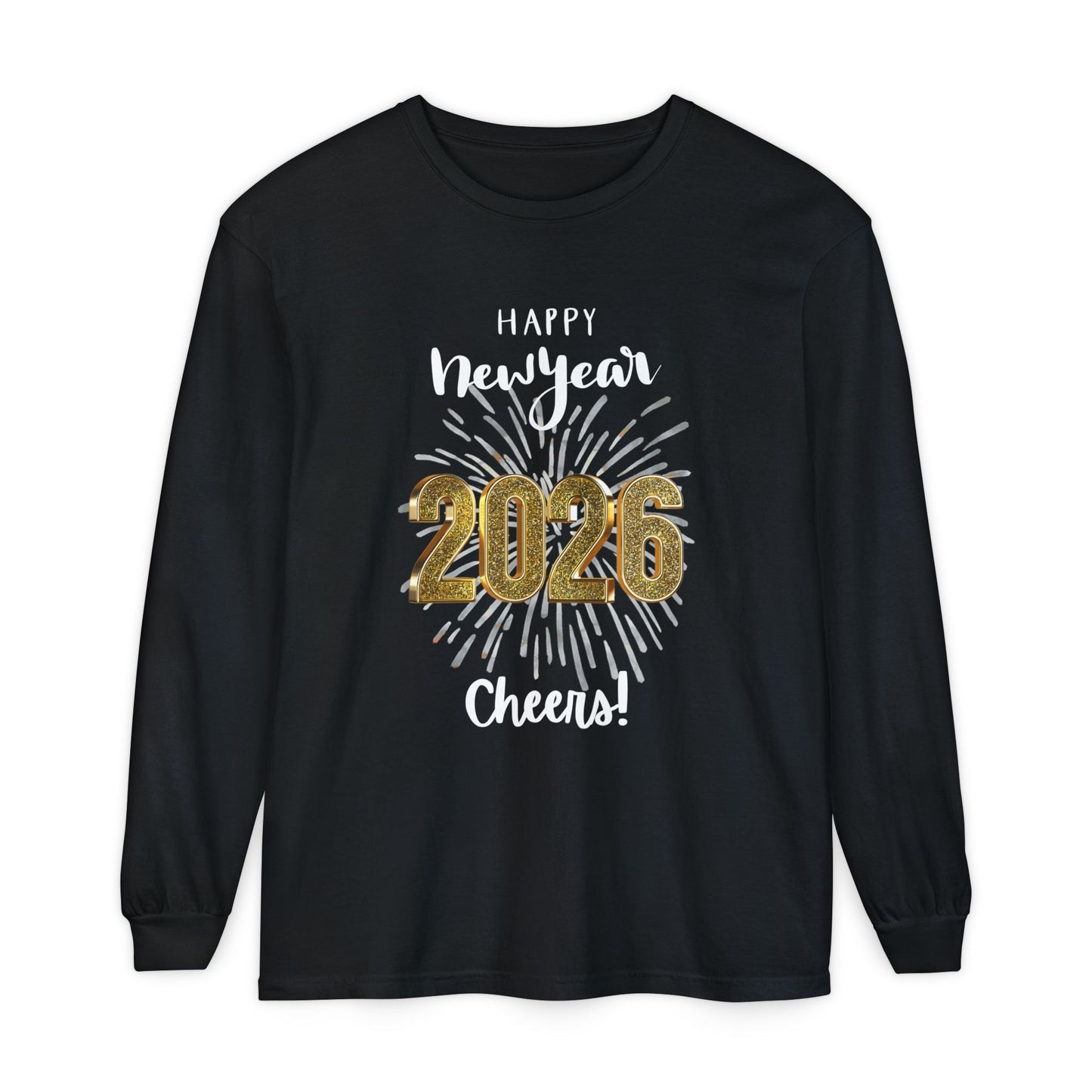 "2026 Happy New Year-Cheers!" Unisex Long Sleeve Tee