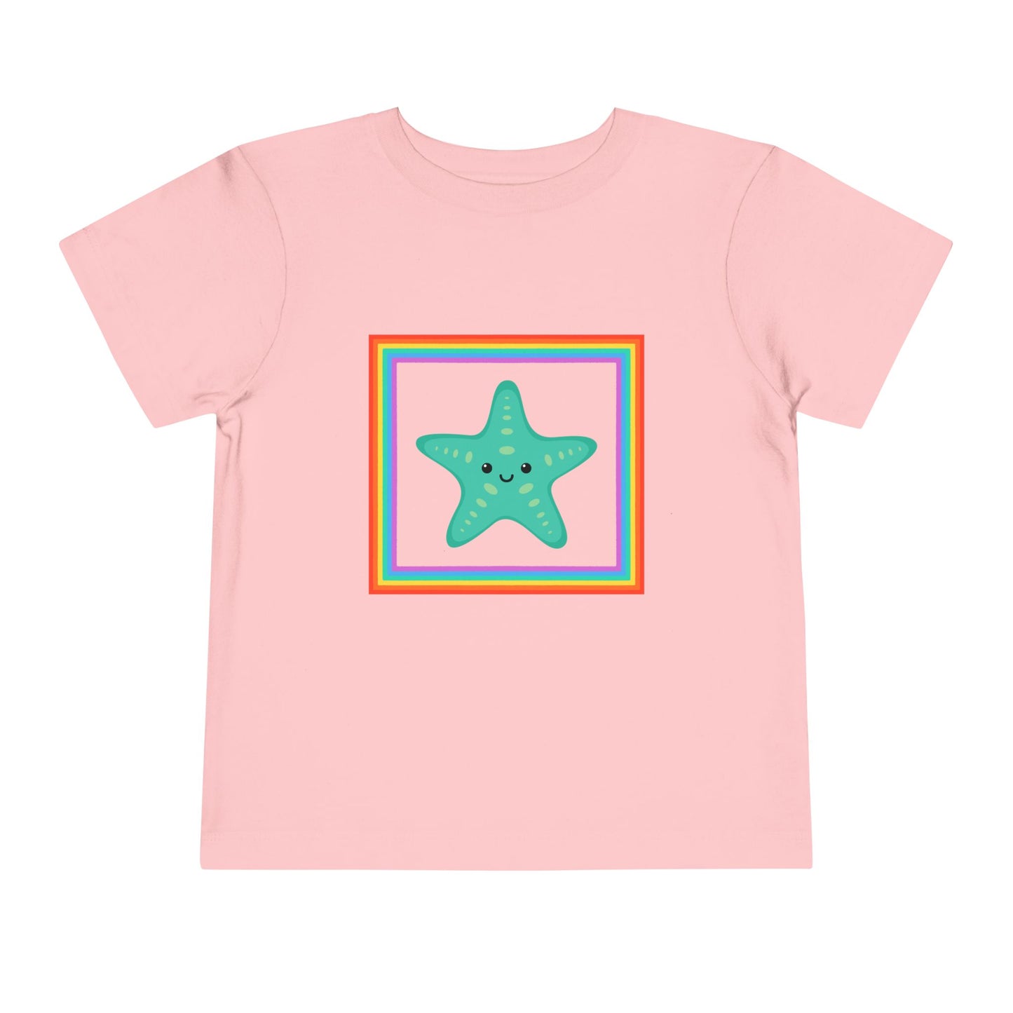 Cute "Starfish Toddler Tee" — Colorful Rainbow Frame Kids Shirt