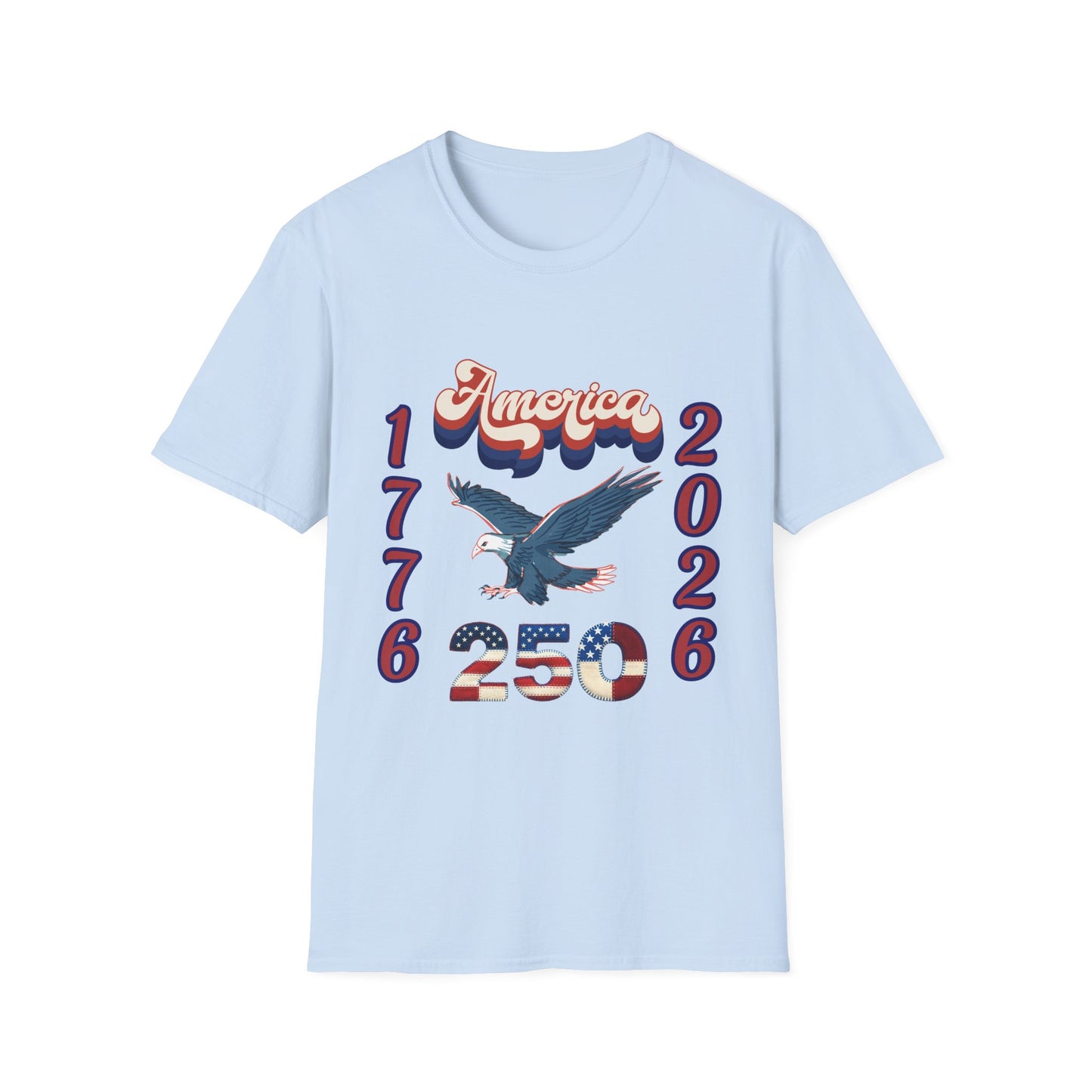 America 1776–2026 Patriotic T-Shirt — Soaring Eagle & Retro Script ,250th Anniversary Tee