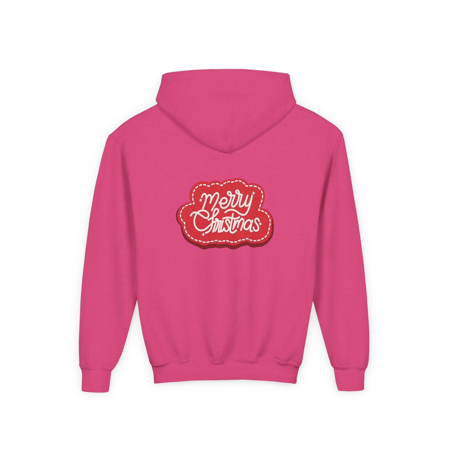 Youth Christmas Hoodie - Cute Gnome & Gifts Holiday Pullover ("Merry Christmas" Back)