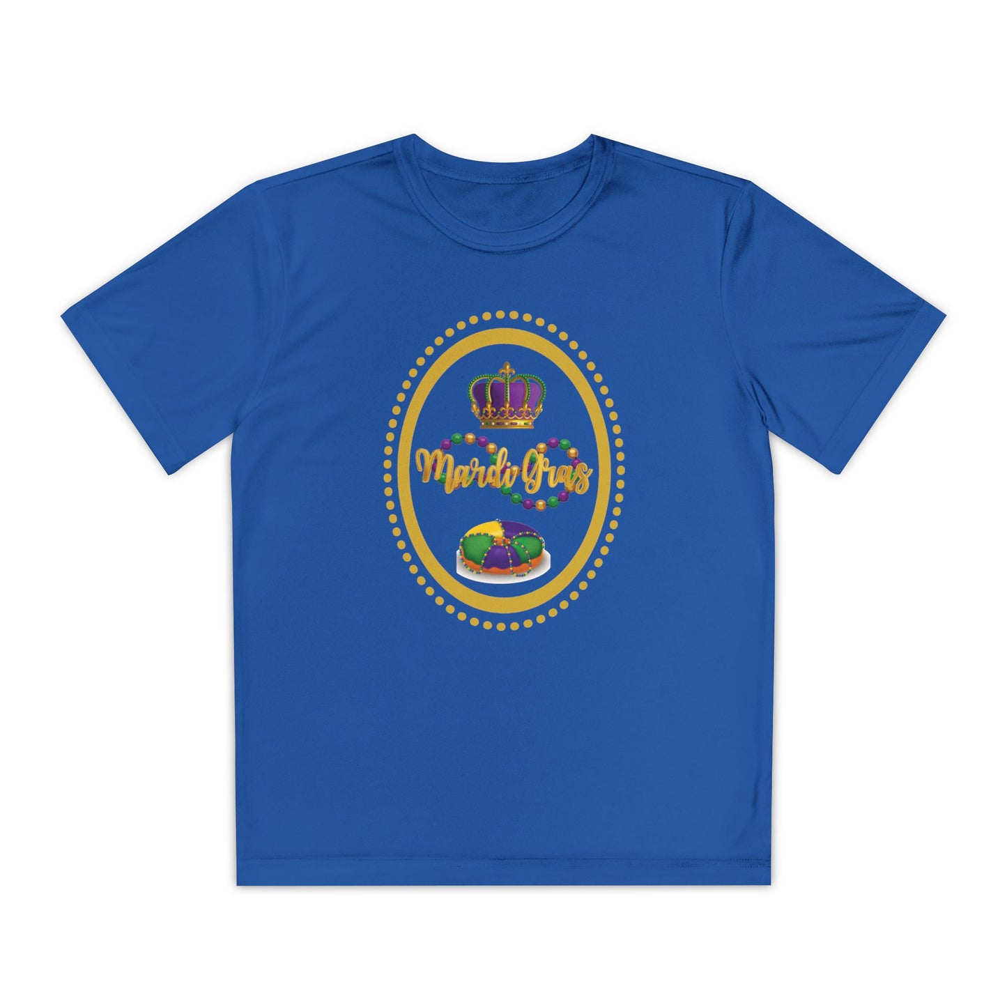 "Mardi Gras King Cake" Youth Tee — Vibrant Parade & Party Shirt!