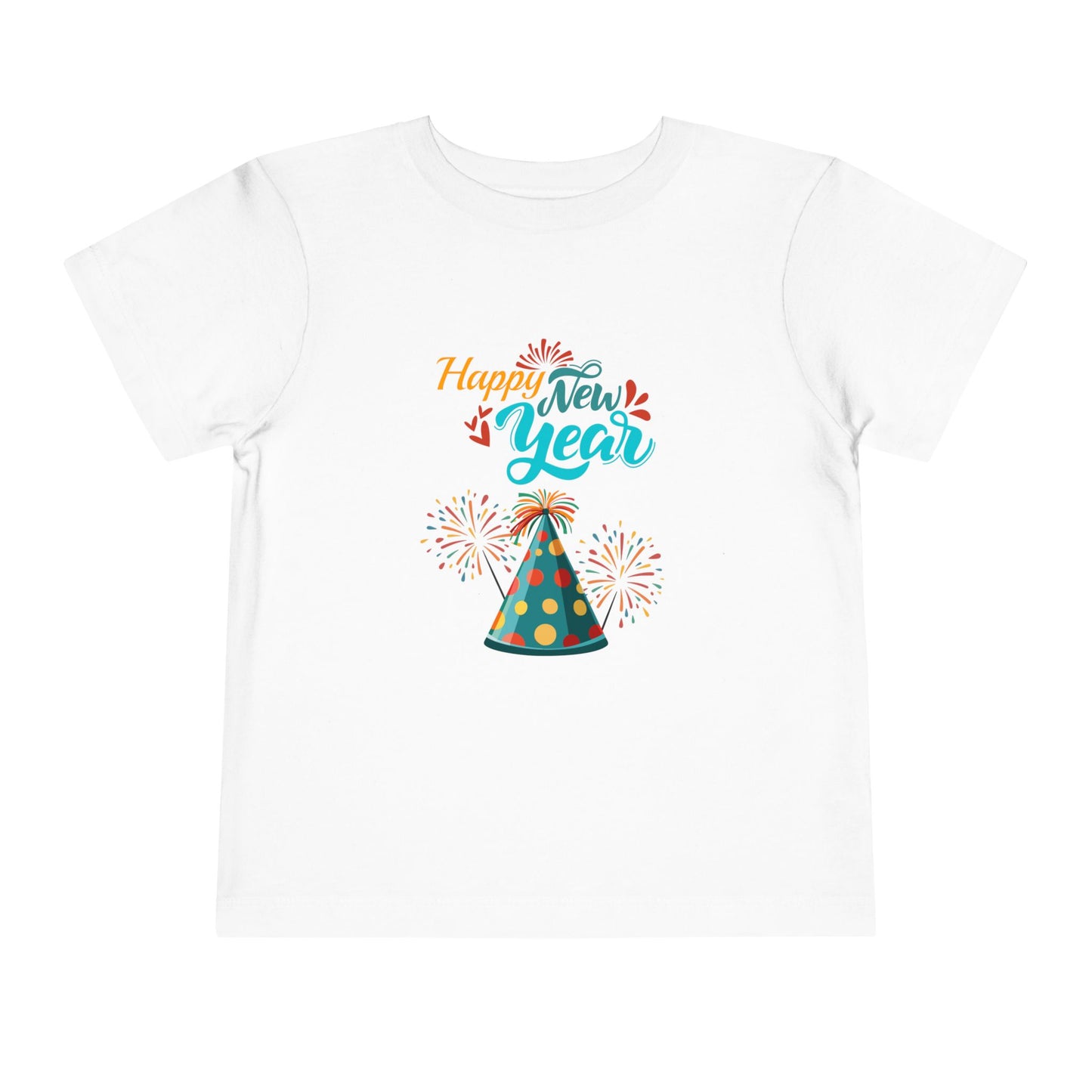 "Happy New Year" Party Hat , Toddler/Kids Tee.  The Little Ones Will Love Wearing This Colorful And Fun Tee Shirt!