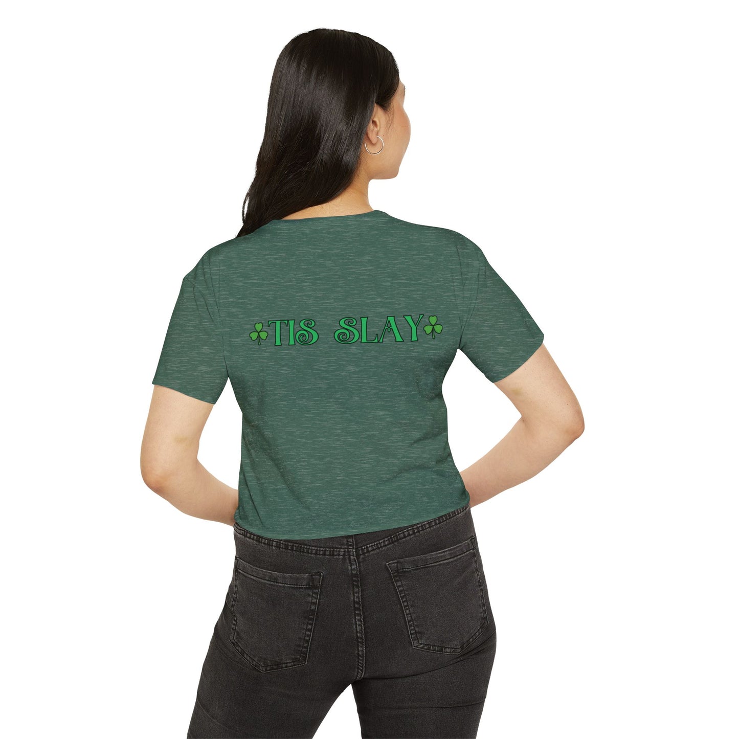Women's Crop Top — "Tis Slay" St. Patrick's Day Festival Tee