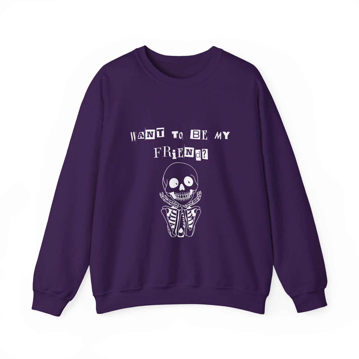 "Do You Want To Be My Friend?" Cozy and Quirky  Unisex Crewneck Sweatshirt for Halloween!