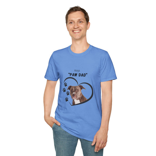 "PAW DAD" Pit Bull Personalized Heavy Cotton T-shirt