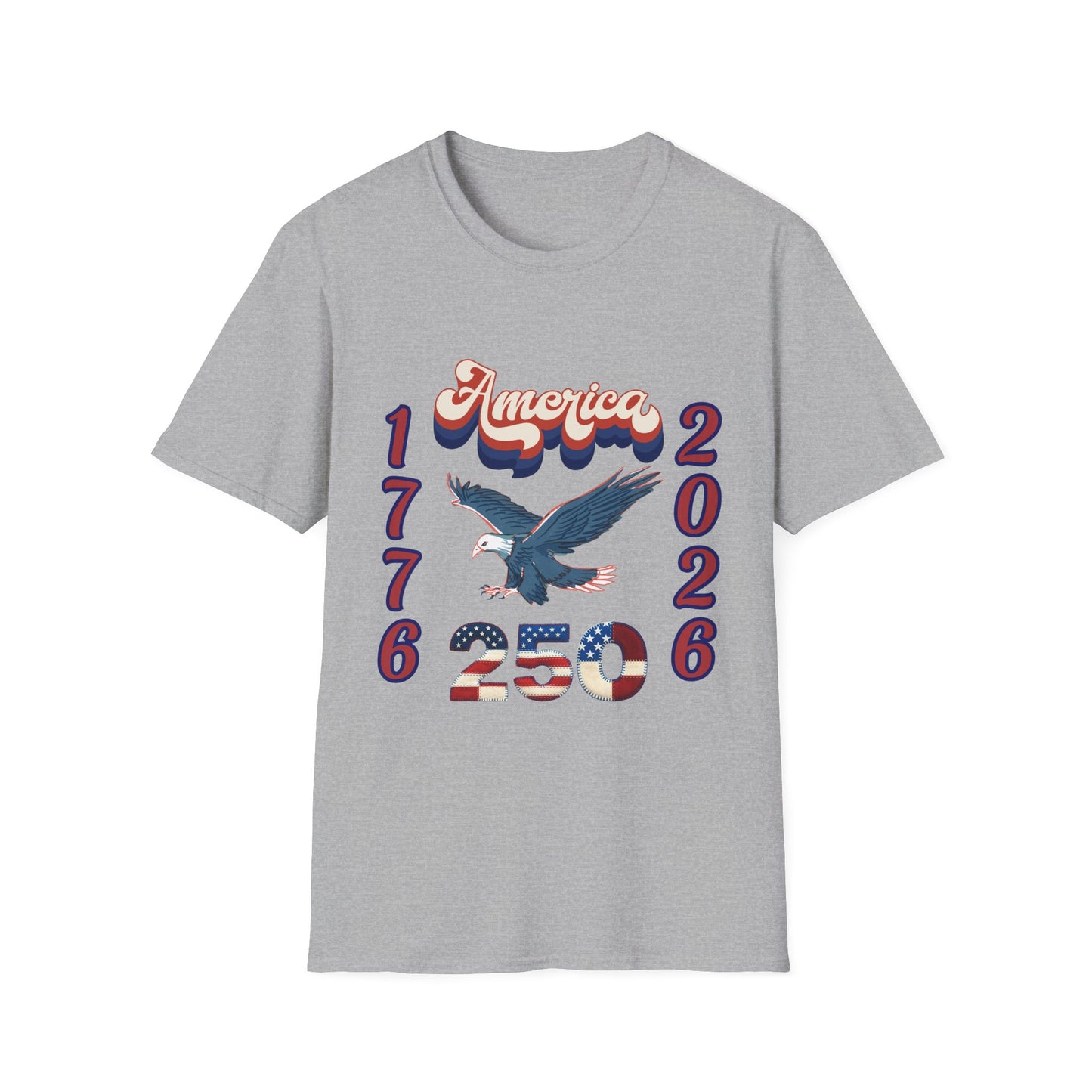 America 1776–2026 Patriotic T-Shirt — Soaring Eagle & Retro Script ,250th Anniversary Tee
